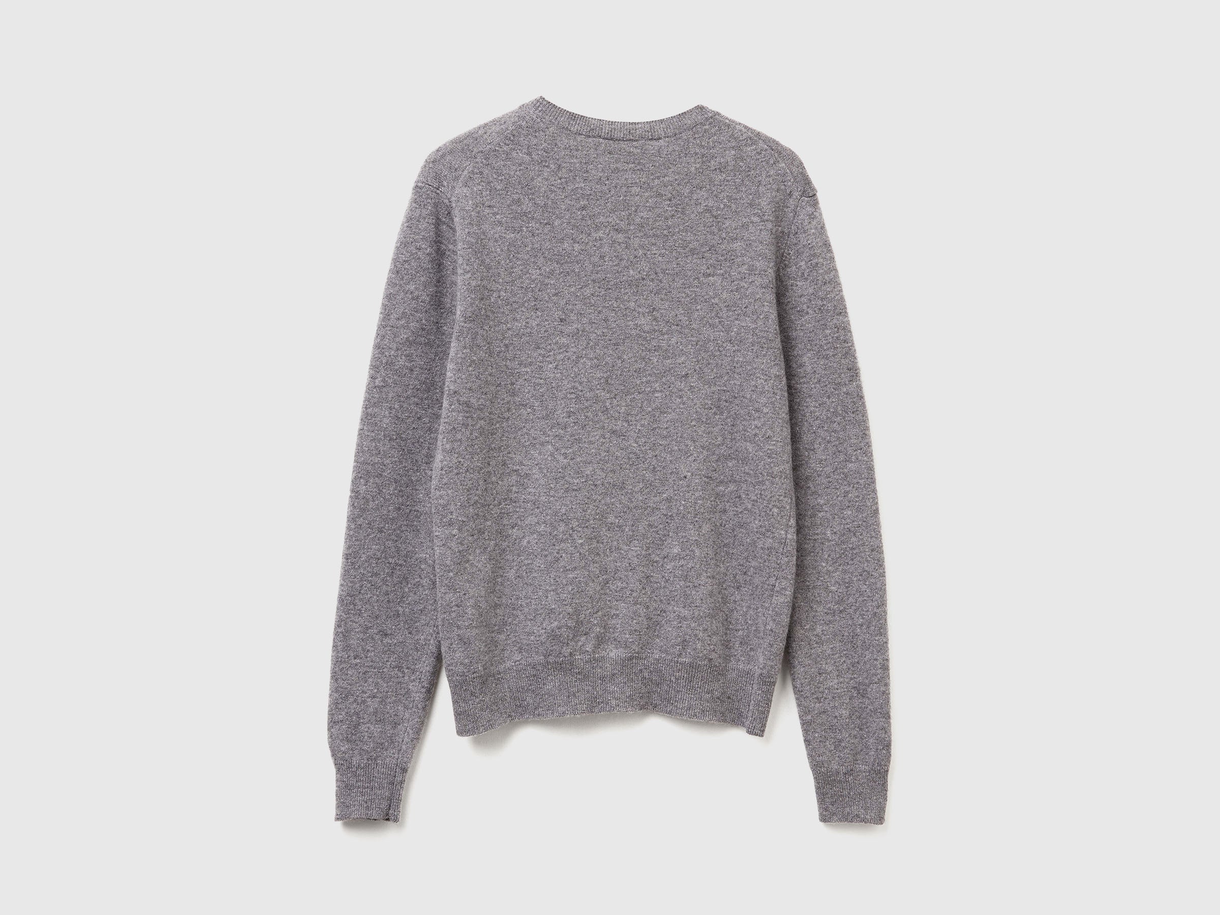 United Colors of Benetton Sweaters maglione lana merino grigio
