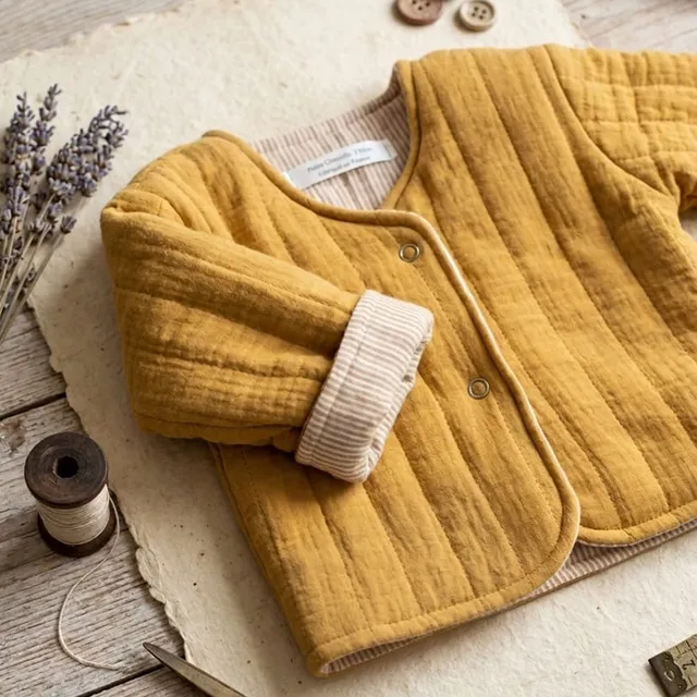 Petite Citrouille Mode Fille Naël giacca reversibile cammello