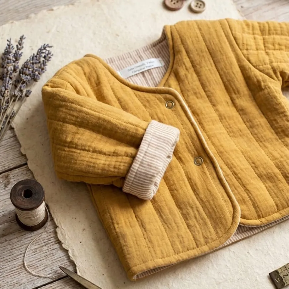 Petite Citrouille Mode Fille Naël giacca reversibile cammello