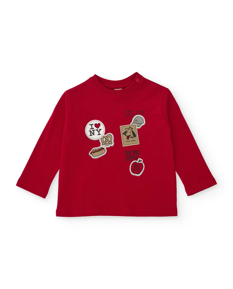 TucTuc Magliette Hot Dog Maglia Bambino Rossa Cotone