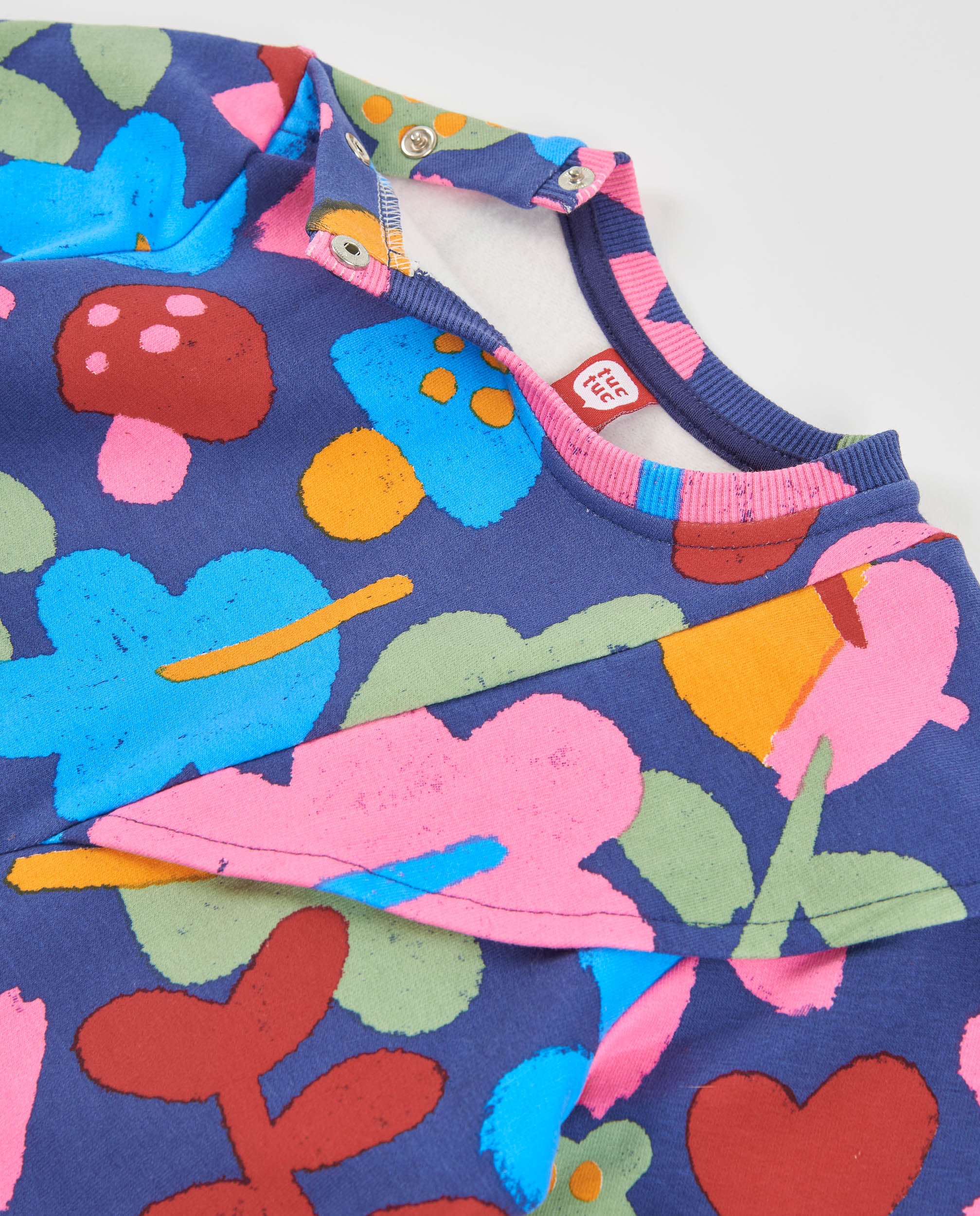 TucTuc Vestiti vestito bambina multicolor felpa floreale
