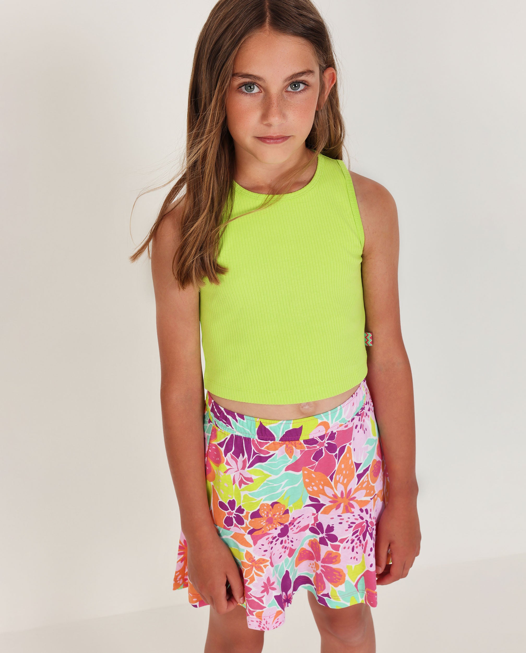 TucTuc Gonne gonna maglia bambina rosa stampa fiori