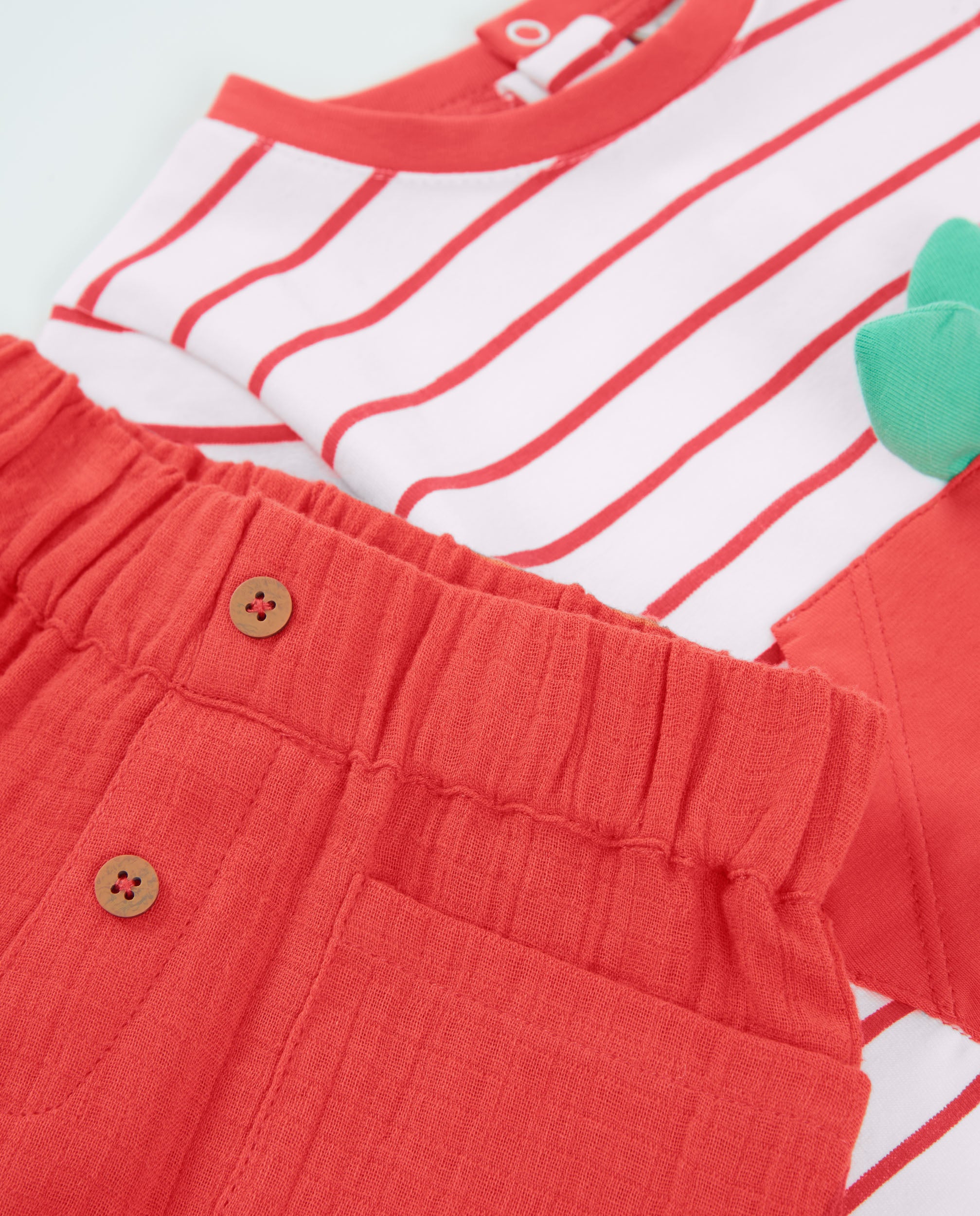TucTuc Completi maglia neonato righe rosso 2pz