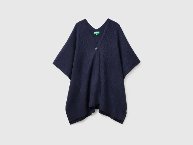 United Colors of Benetton mantella trecce OS lana cashmere
