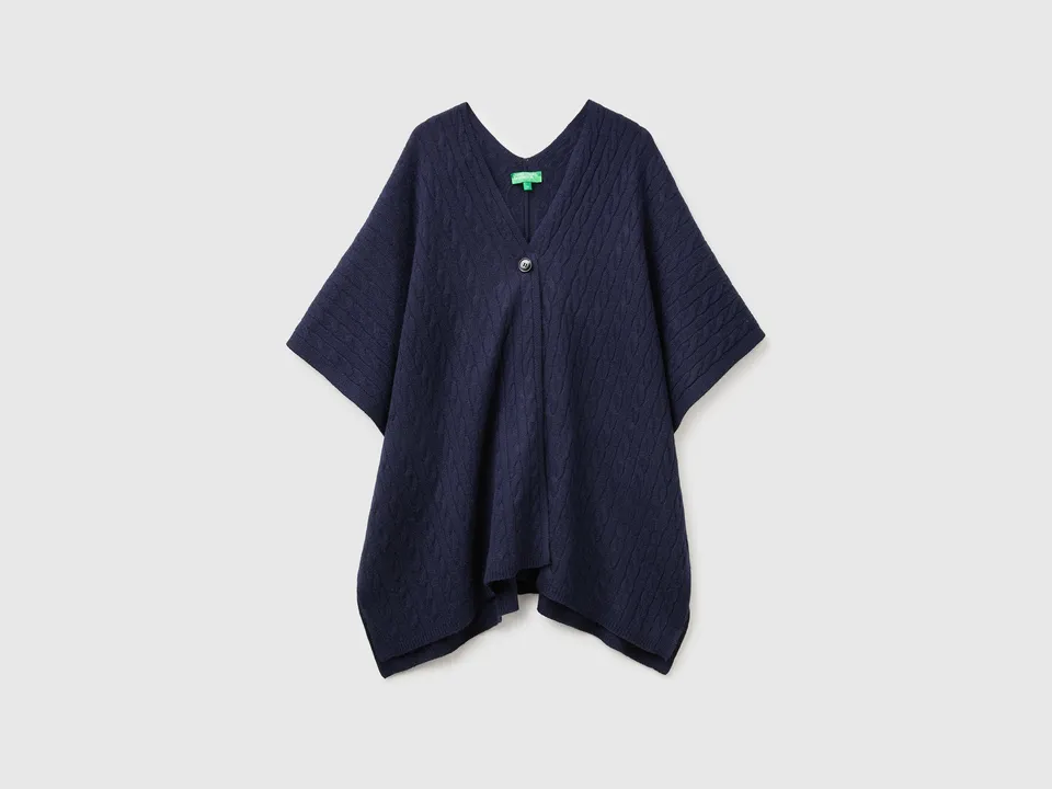 United Colors of Benetton mantella trecce OS lana cashmere