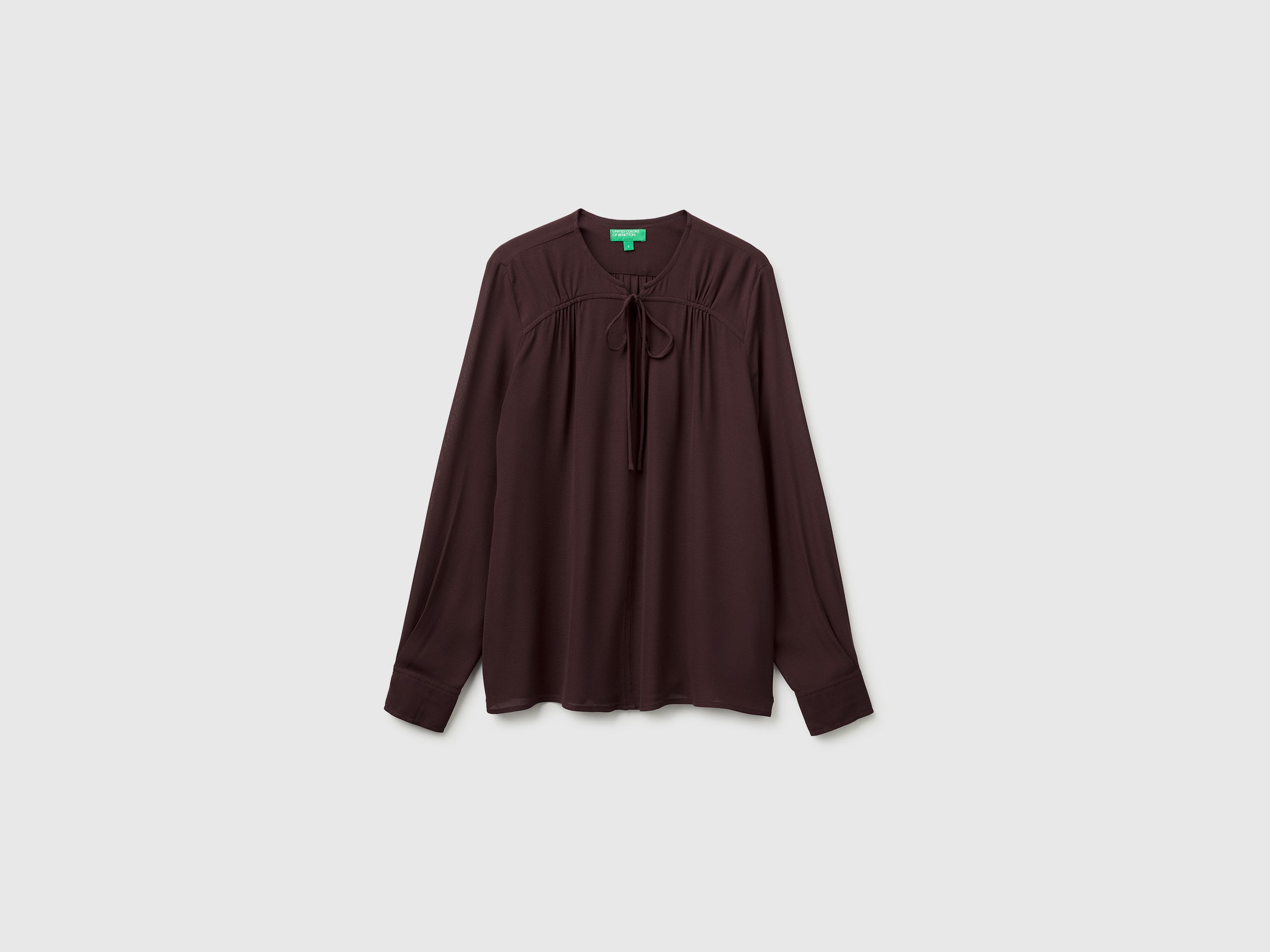 Benetton Camicia Fluida con Fiocco Viscosa Taglia M