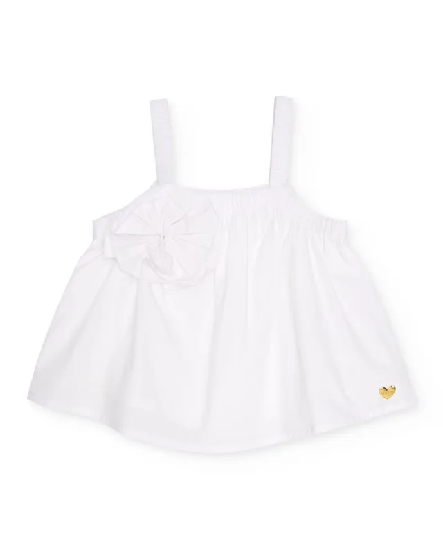 TucTuc Camicette blusa bambina bianca fiore