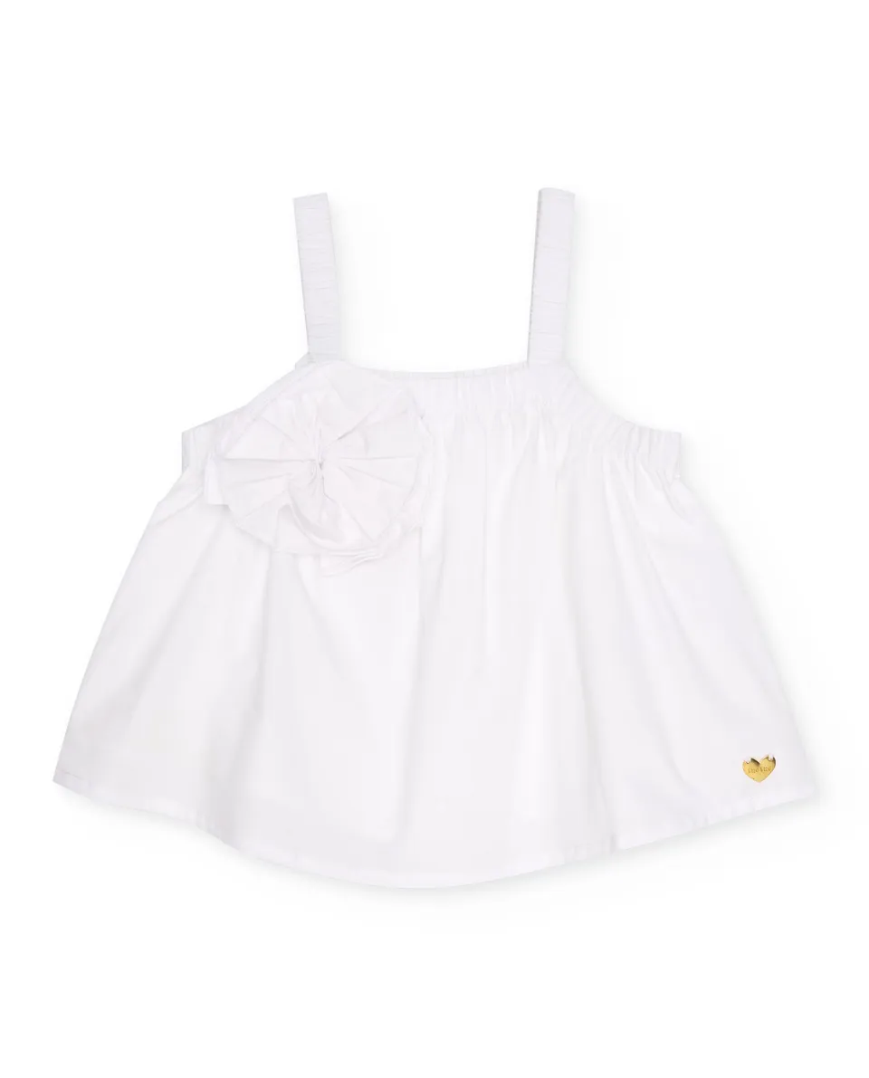 TucTuc Camicette blusa bambina bianca fiore