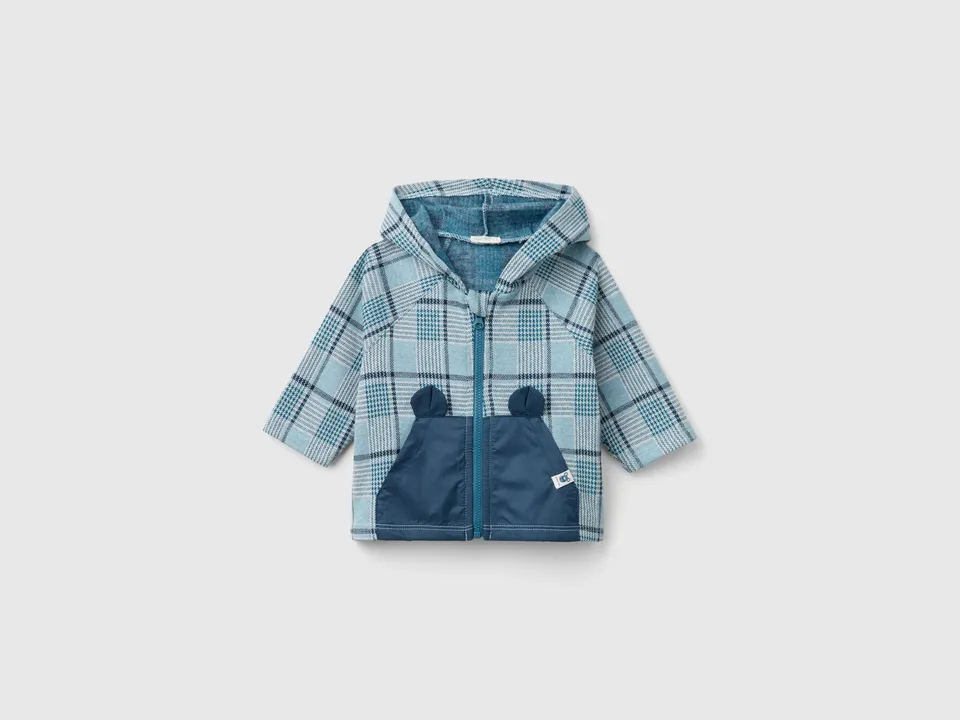 United Colors of Benetton Sweatshirts Felpa Cappuccio Jacquard Zip