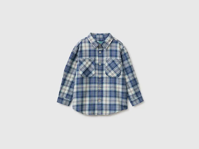 United Colors of Benetton camicia quadri oversize taglia 104 flanella