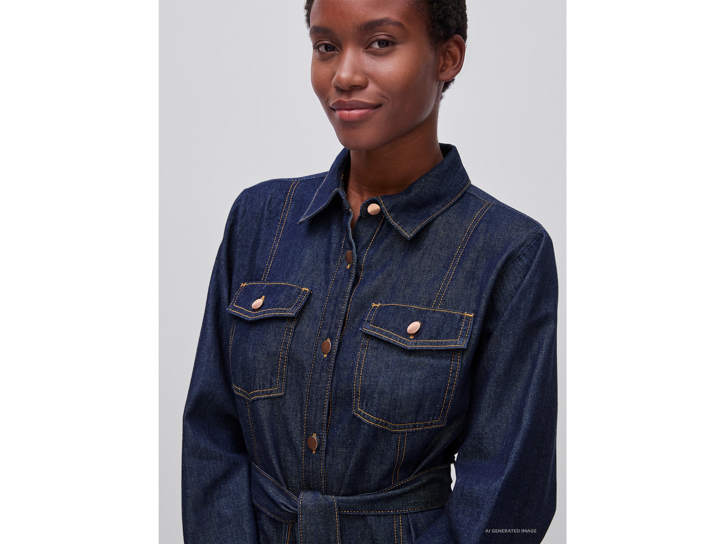 United Colors of Benetton Dresses abito denim con cintura cotone