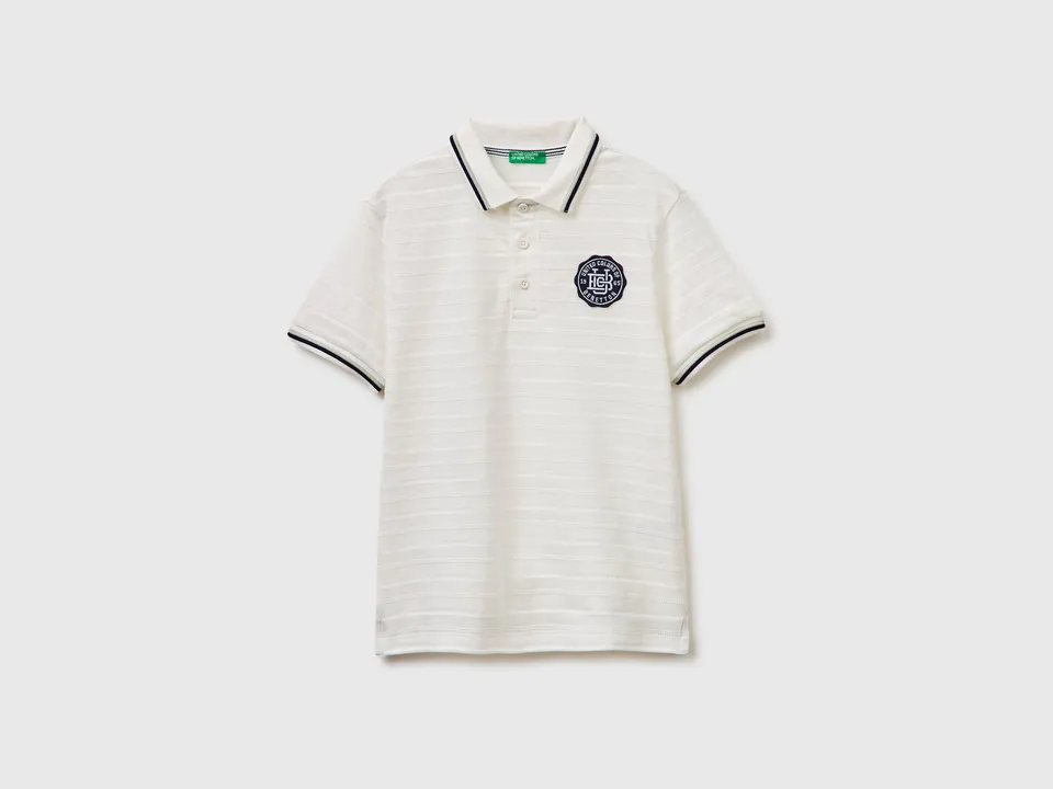 United Colors of Benetton Polos Striped polo patch polo righe cotone