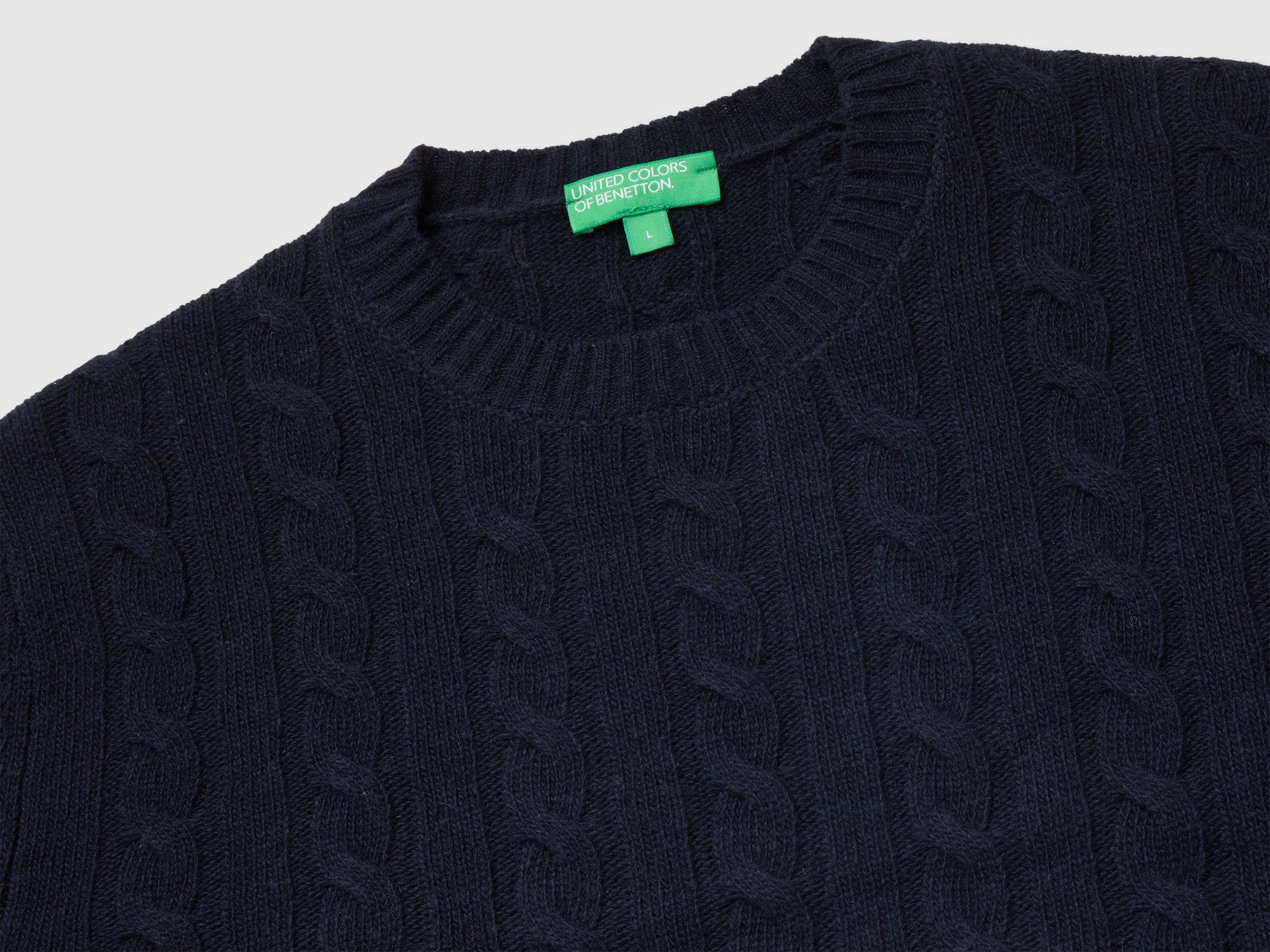 United Colors of Benetton maglione trecce misto lana L