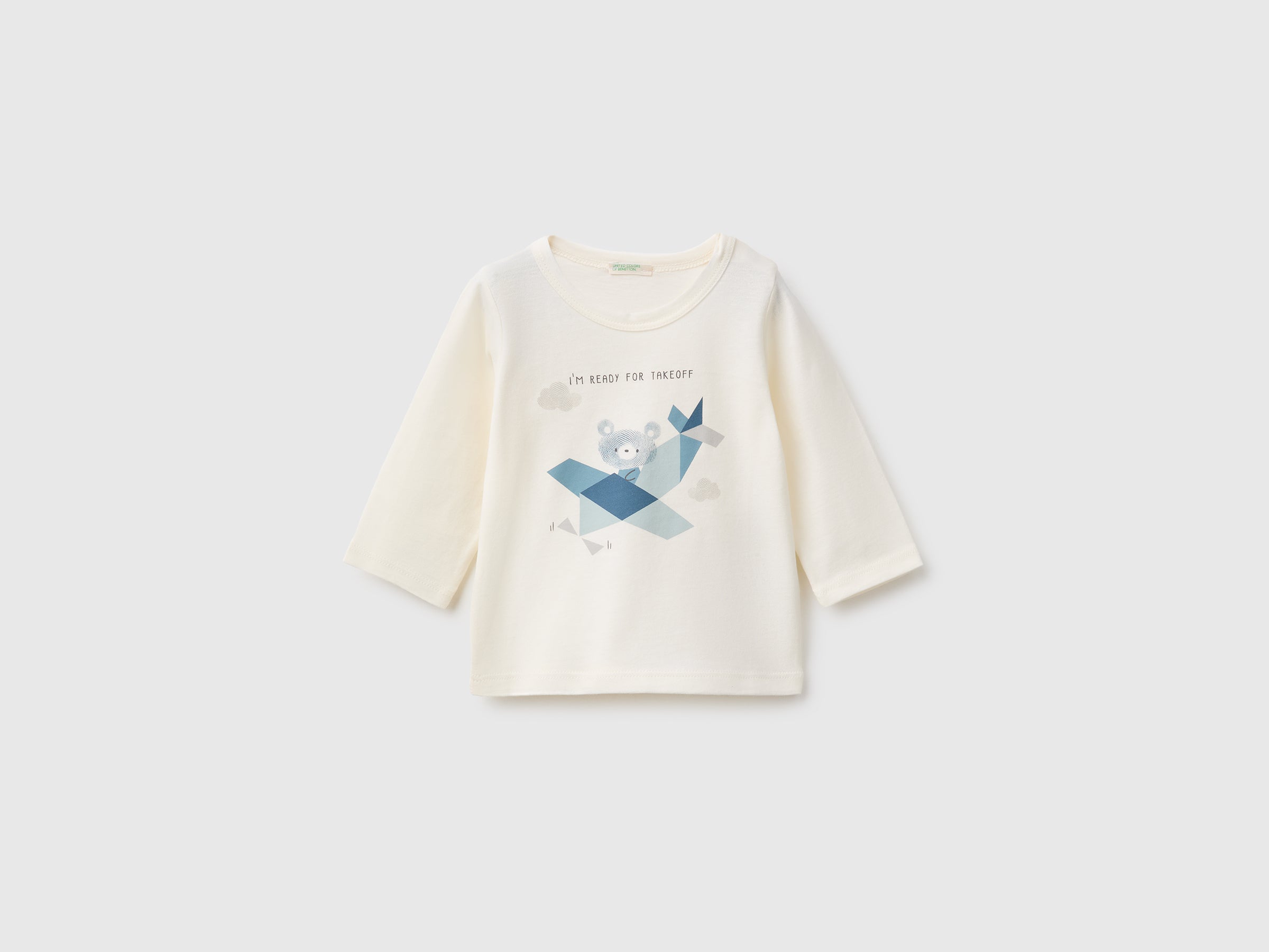 United Colors of Benetton T-shirt neonato cotone bio stampa animali