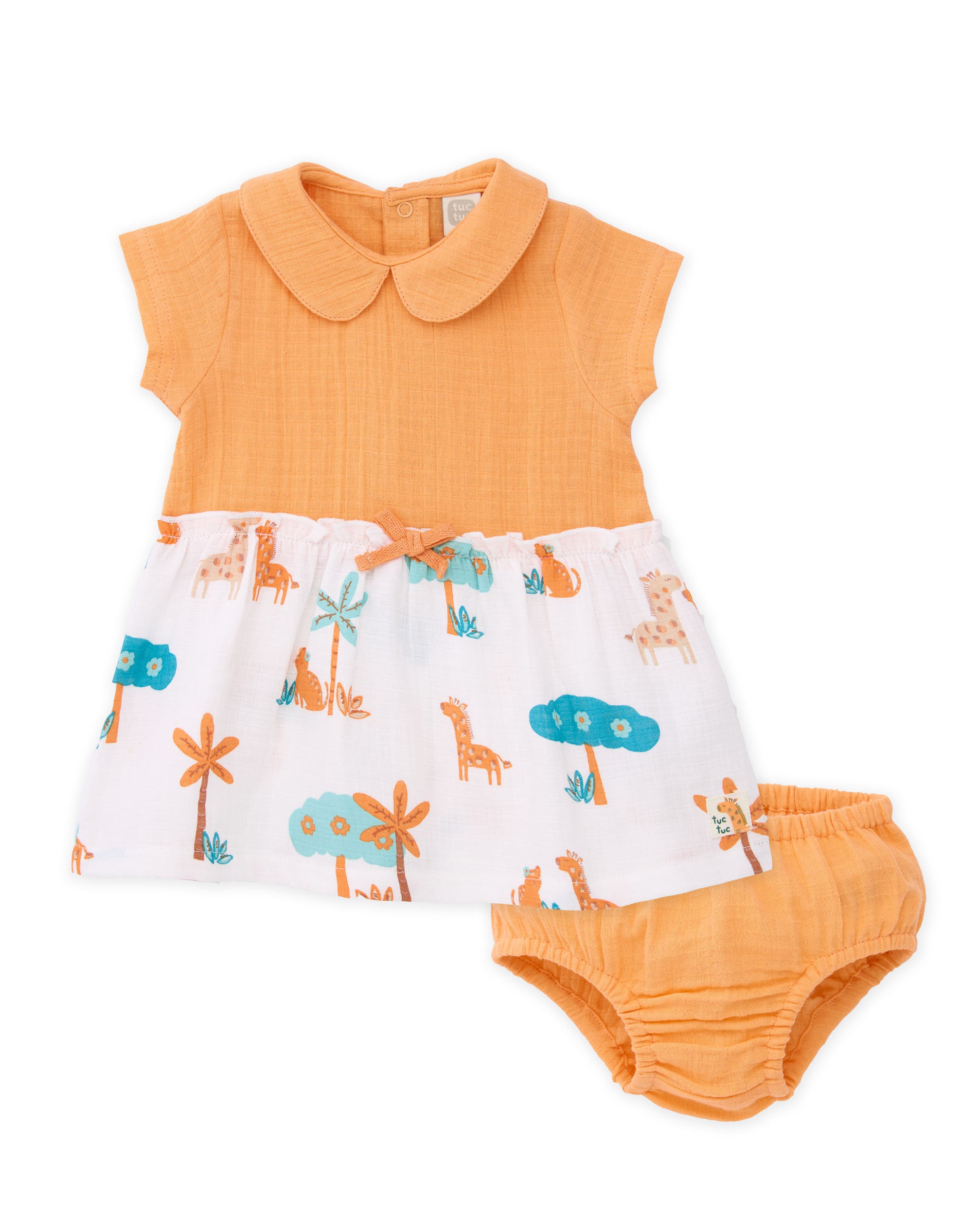 TucTuc Vestiti vestito neonata giraffe arancione 0-1 mesi