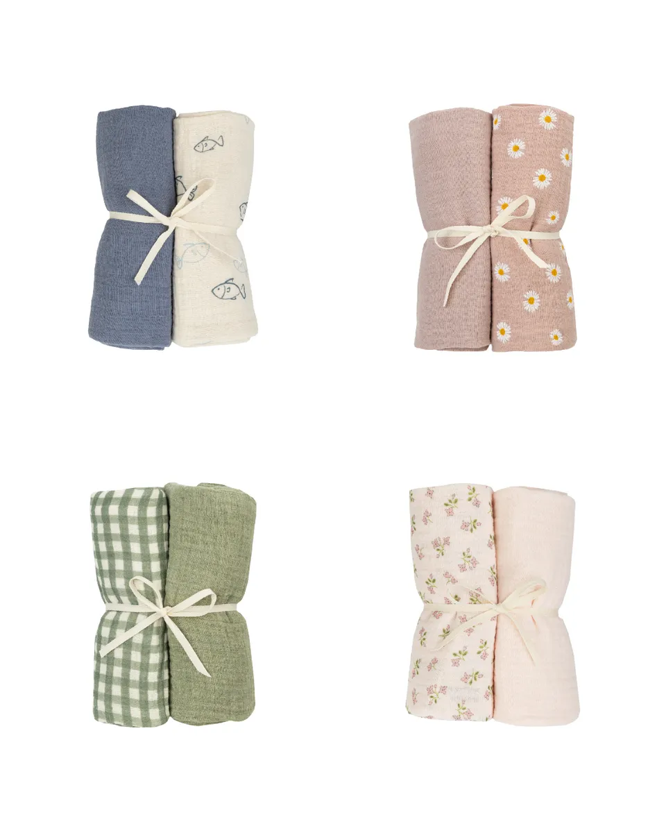 Woolly Organic Accessori set 2 panni neonato cotone mussola