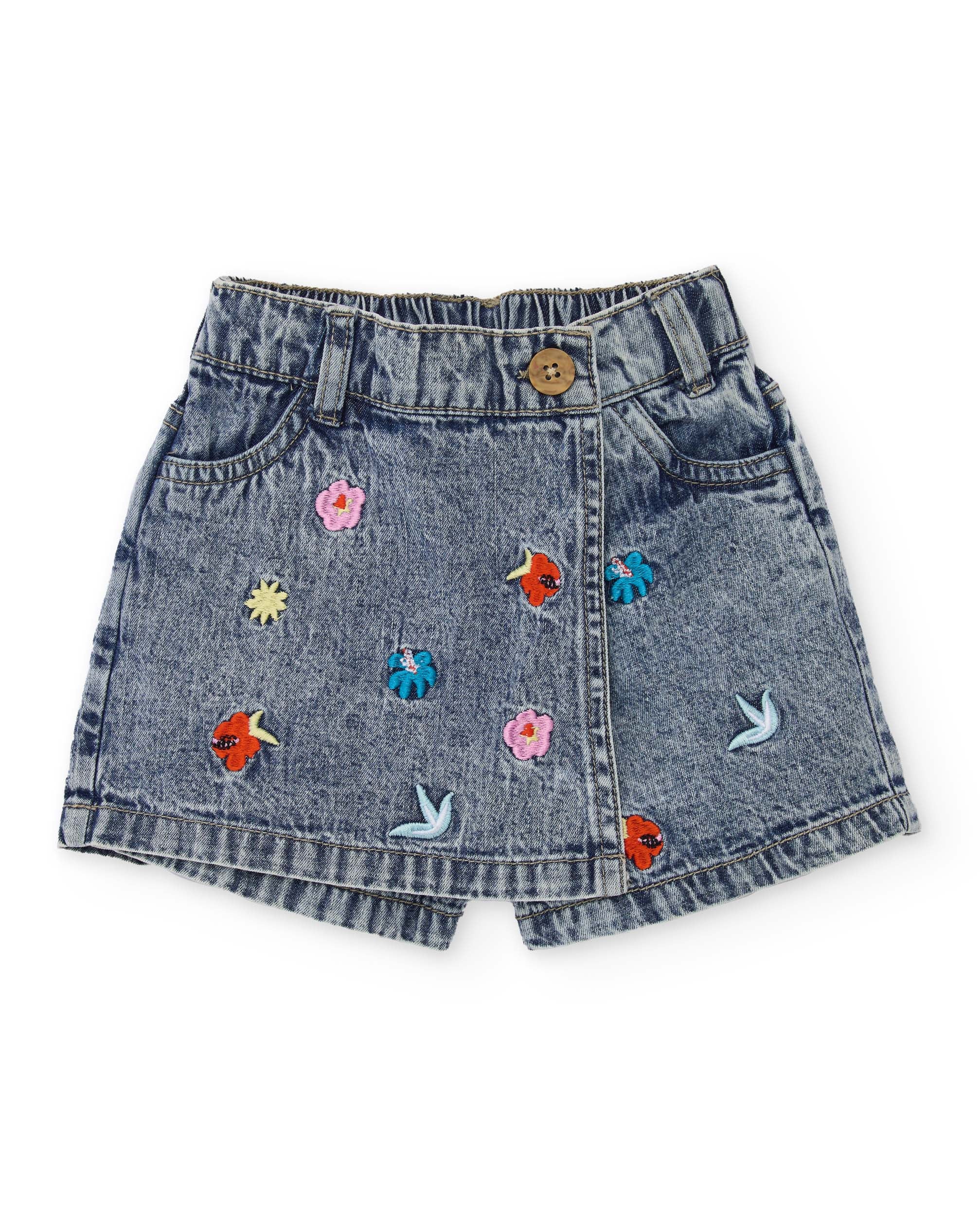 TucTuc Bermuda Shorts Bambina Jeans Ricamo Fiori