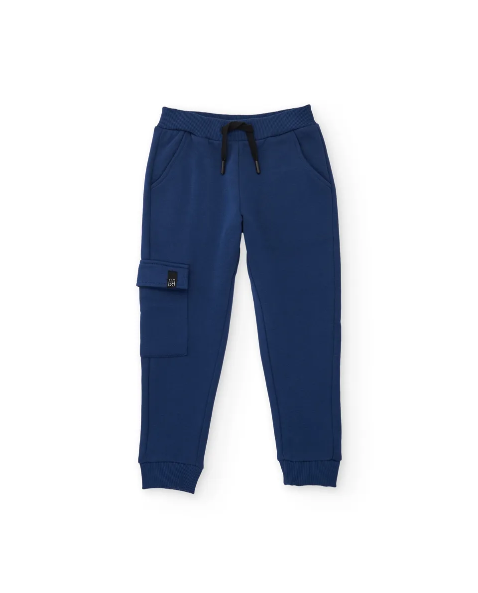 TucTuc Pantaloni felpa cargo bambino blu navy comodi