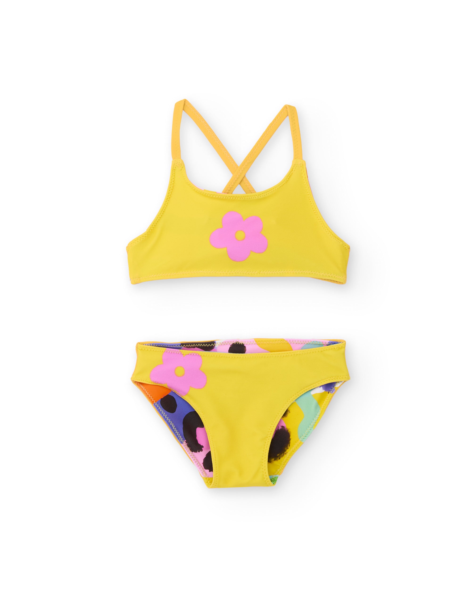 TucTuc Costumi Bikini Bambina Giallo Motivo Astratto