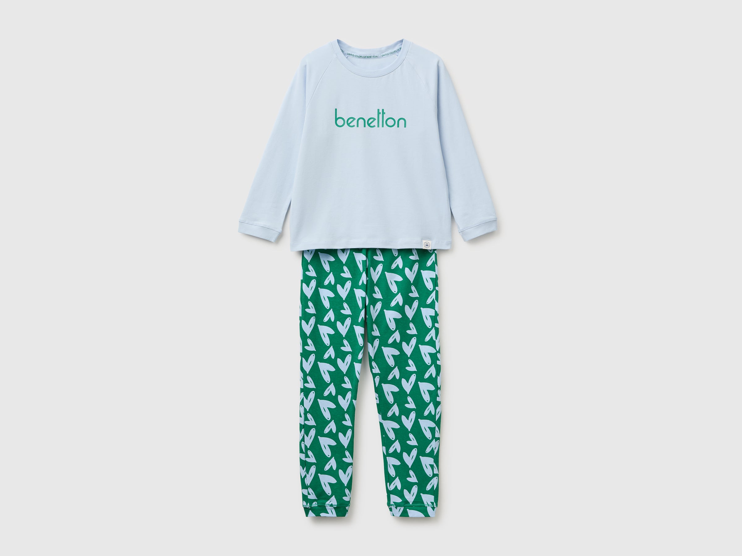 Benetton Pyjamas pigiama bimbo cotone logo taglia 7-8 anni