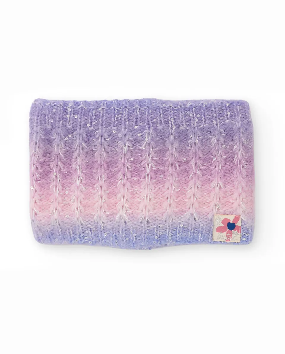 TucTuc Accessori Scaldacollo bambina rosa sfumato paillettes