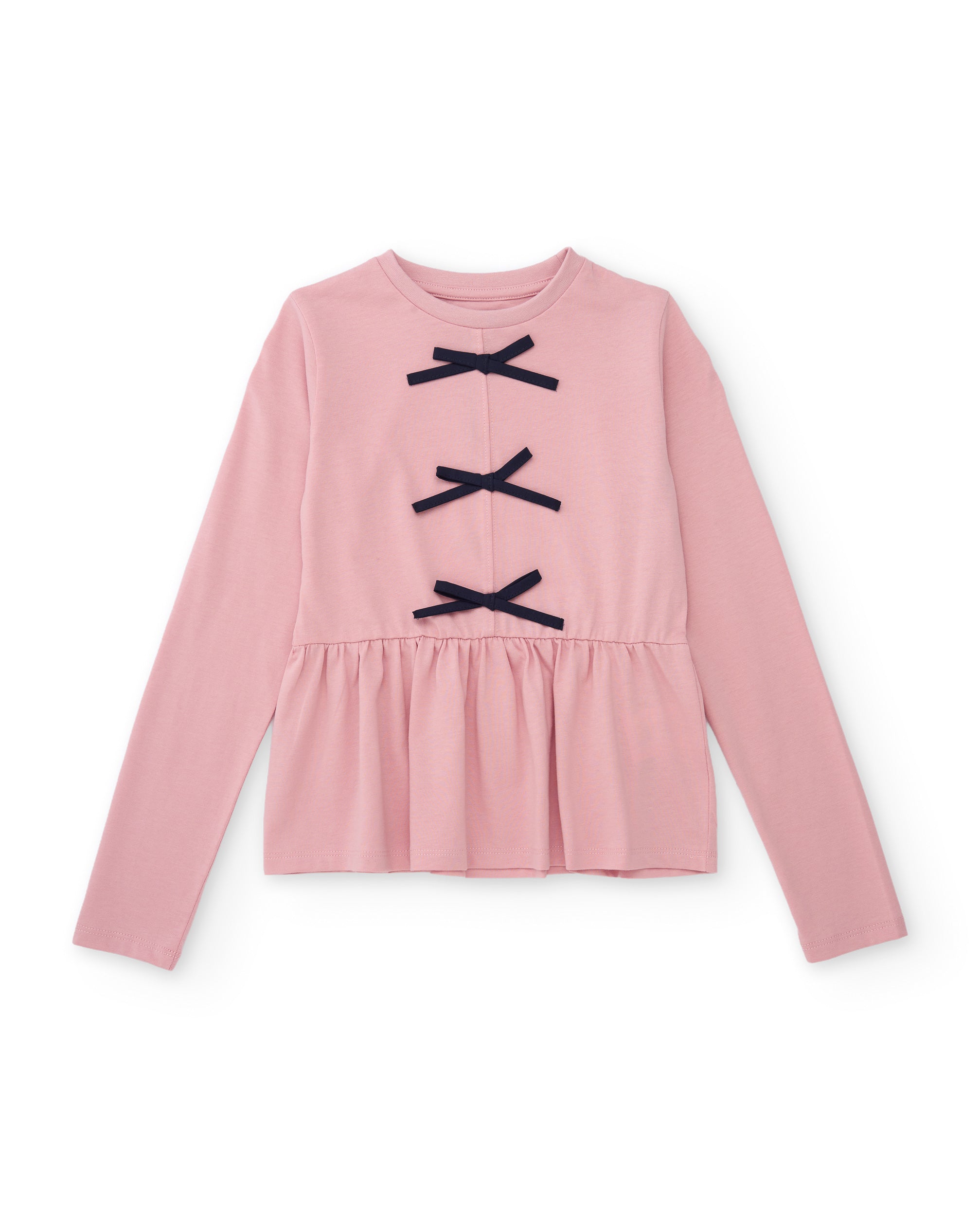 TucTuc Completi Completo Bambina Maglia Rosa Chiaro Fiocchi 2 Pezzi