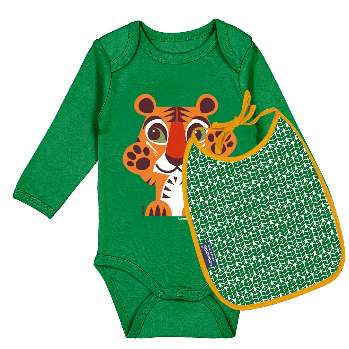 Coq en Pâte Set Nascita Body + Bavaglino Tigre 3-6 Mesi Cotone
