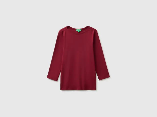 United Colors of Benetton Maglietta Scollo Barca Cotone Slim
