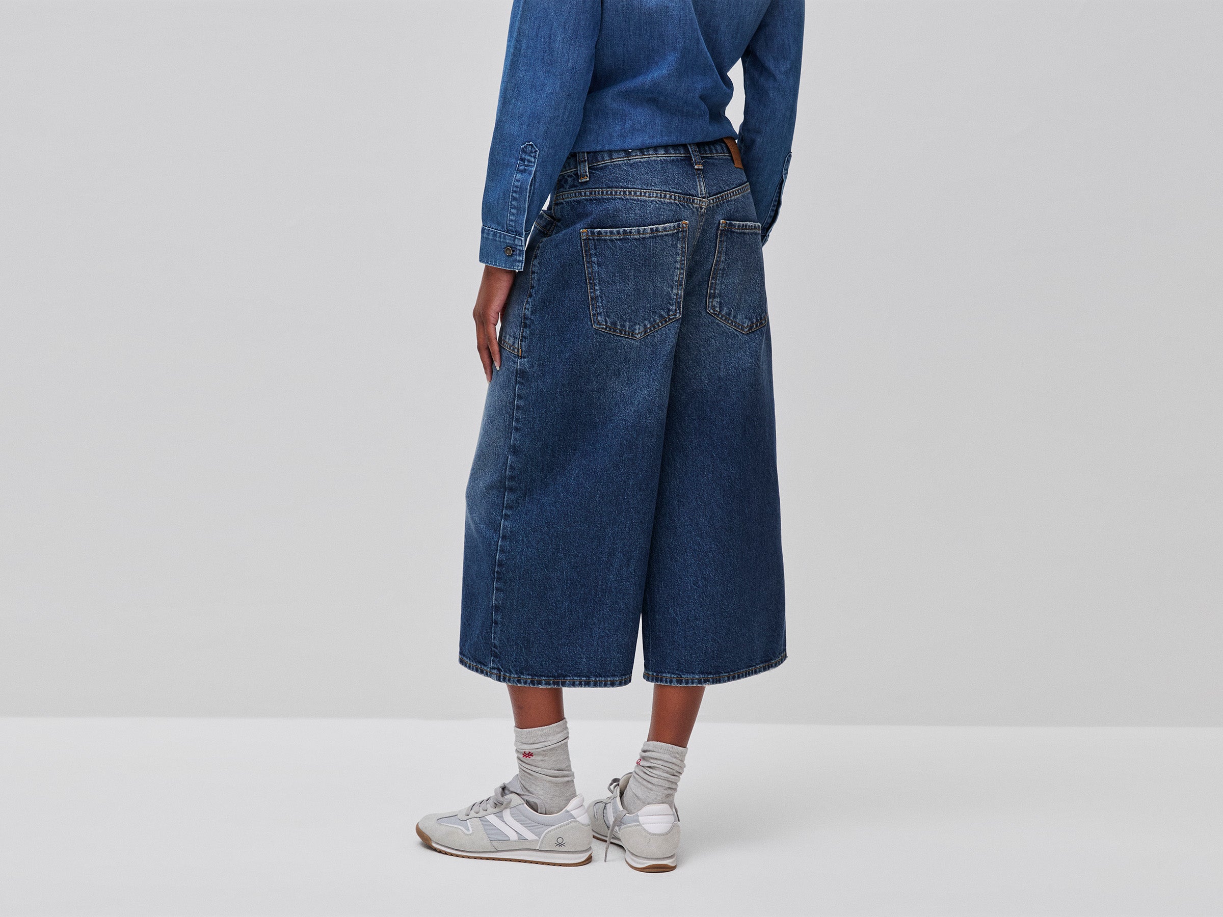 Benetton Trousers Bermuda denim cotone taglia 28