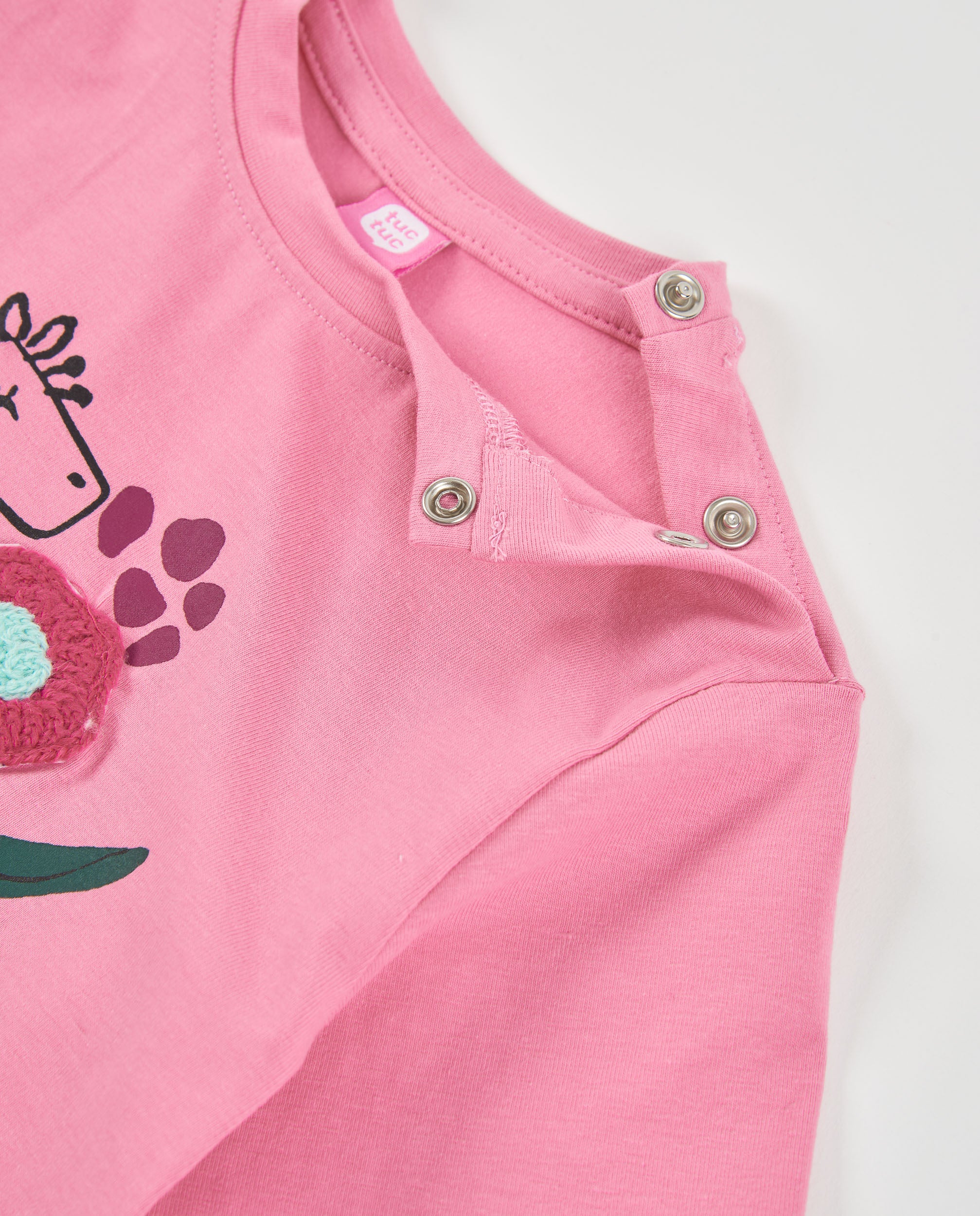 TucTuc Magliette maglietta bambina rosa giraffa cotone