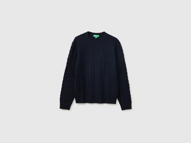United Colors of Benetton maglione trecce misto lana L