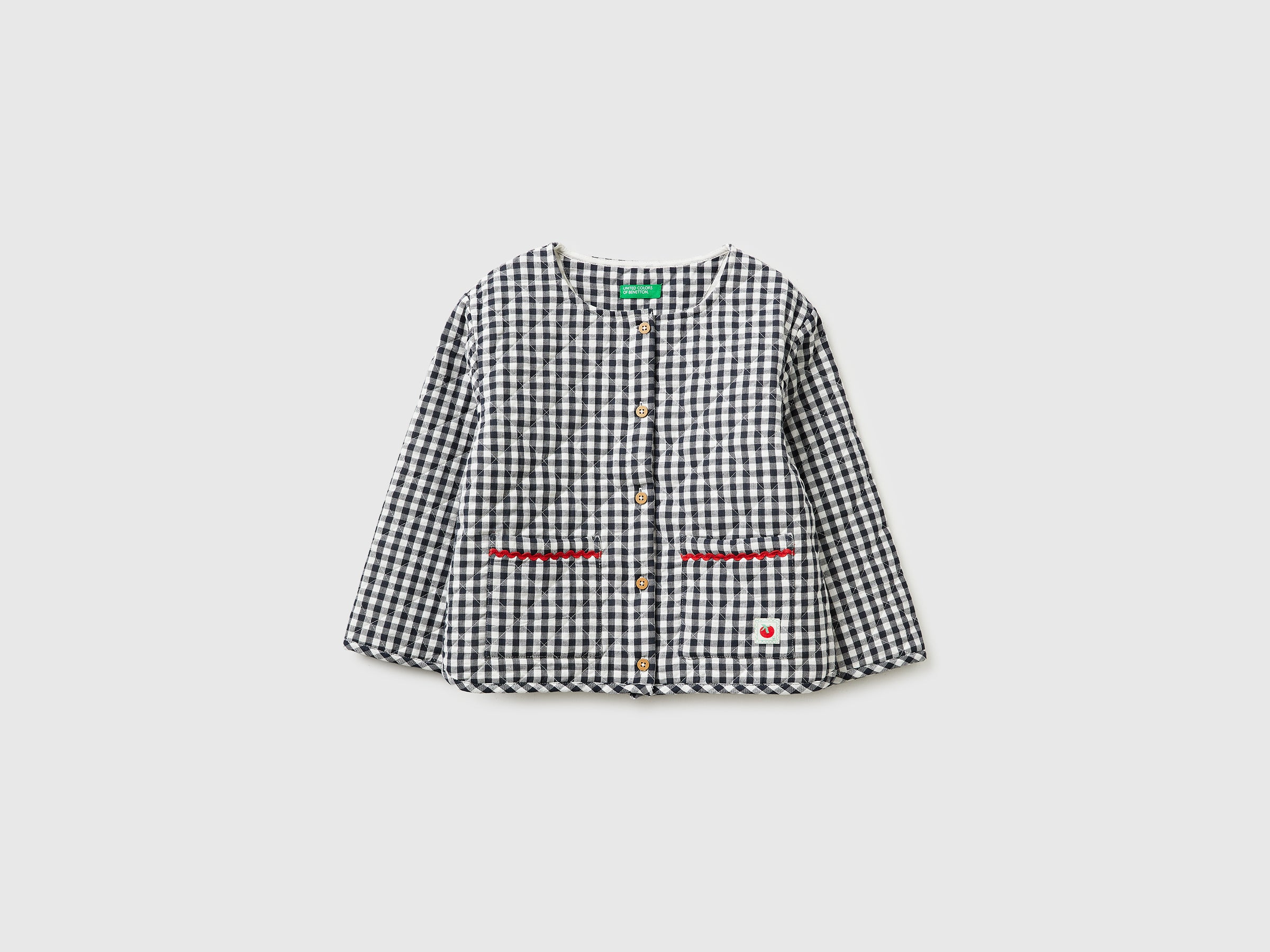 United Colors of Benetton giacca quadretti cotone imbottita 104