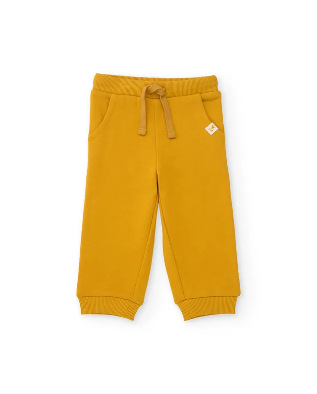 TucTuc Pantaloni joggers bambina senape felpa elastico
