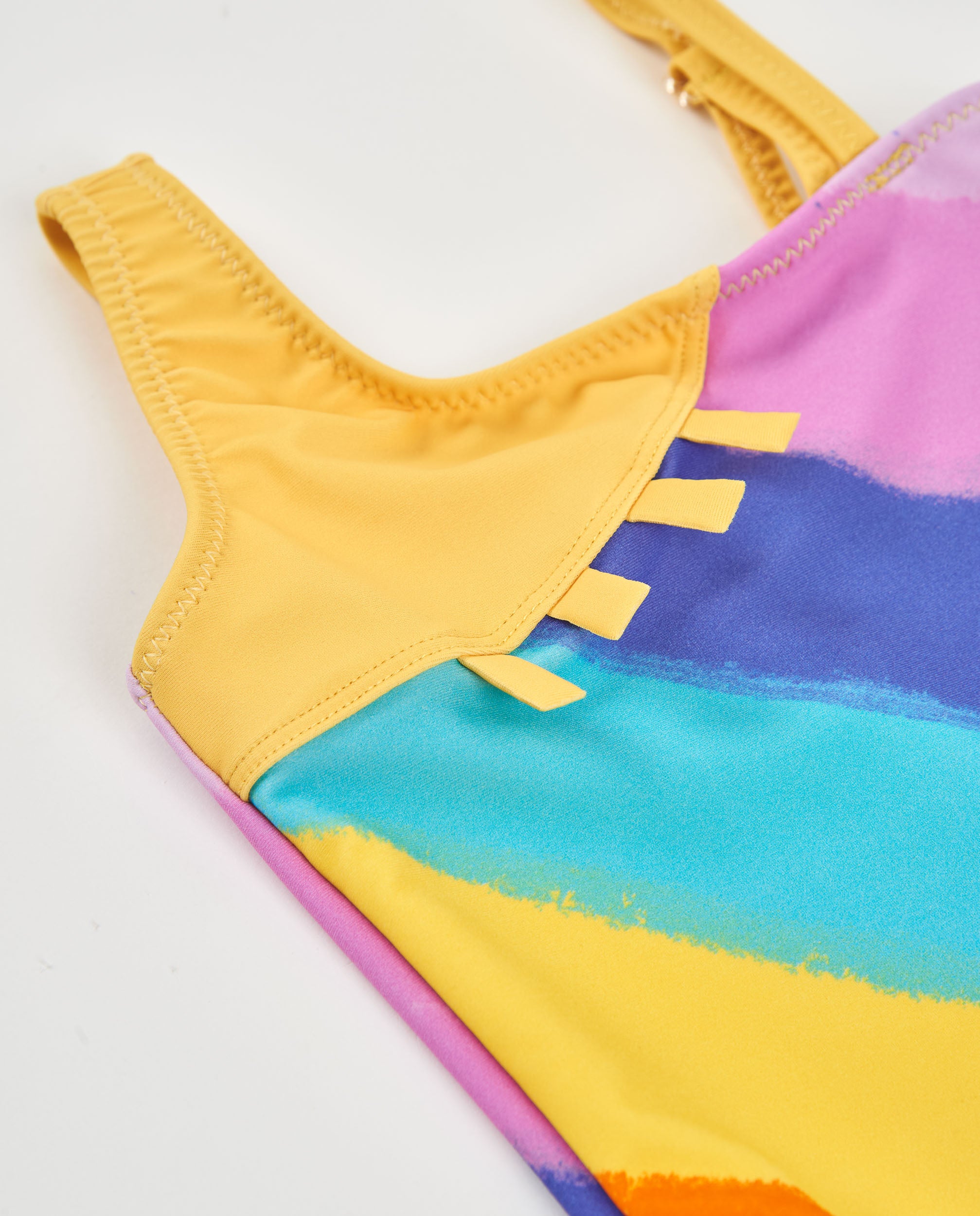 TucTuc Costumi Da Bagno costume mare bambina giallo asimmetrico
