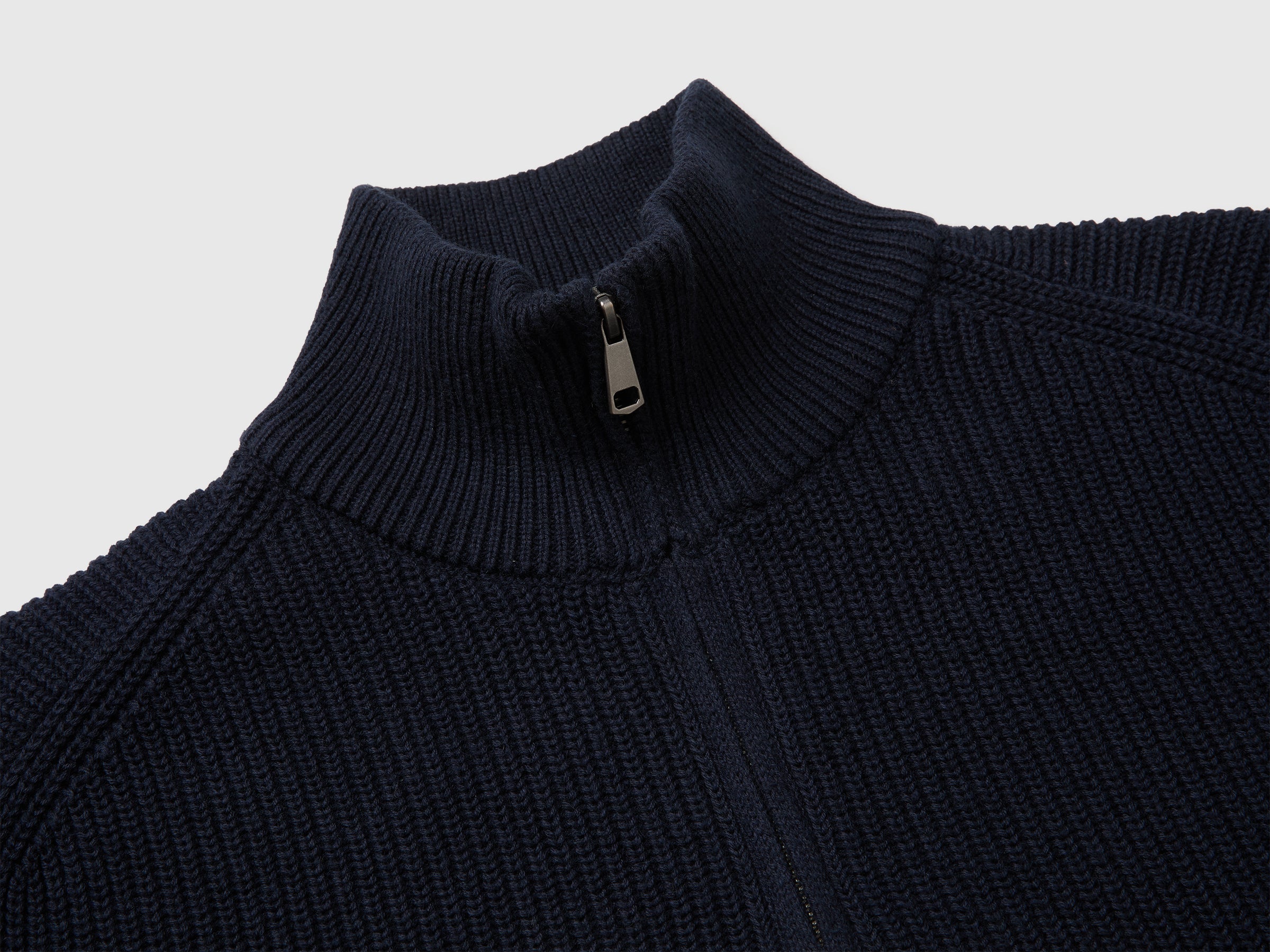 Benetton Sweaters Maglione mezza zip lana taglia L