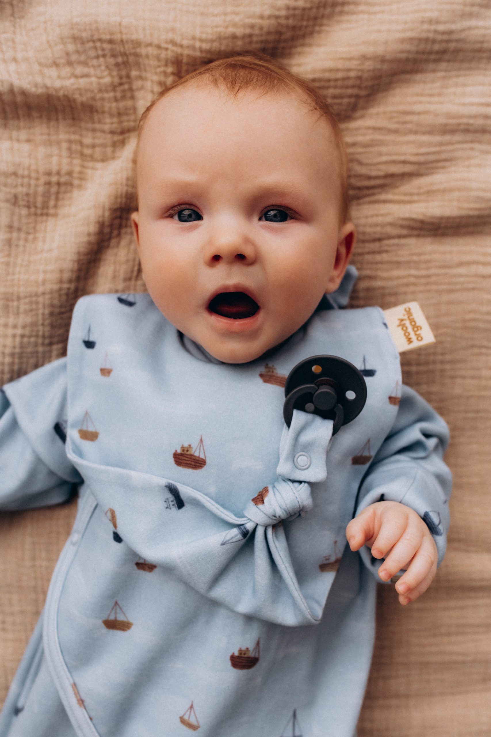 Woolly Organic Bib Clip bavaglino neonato cotone bio
