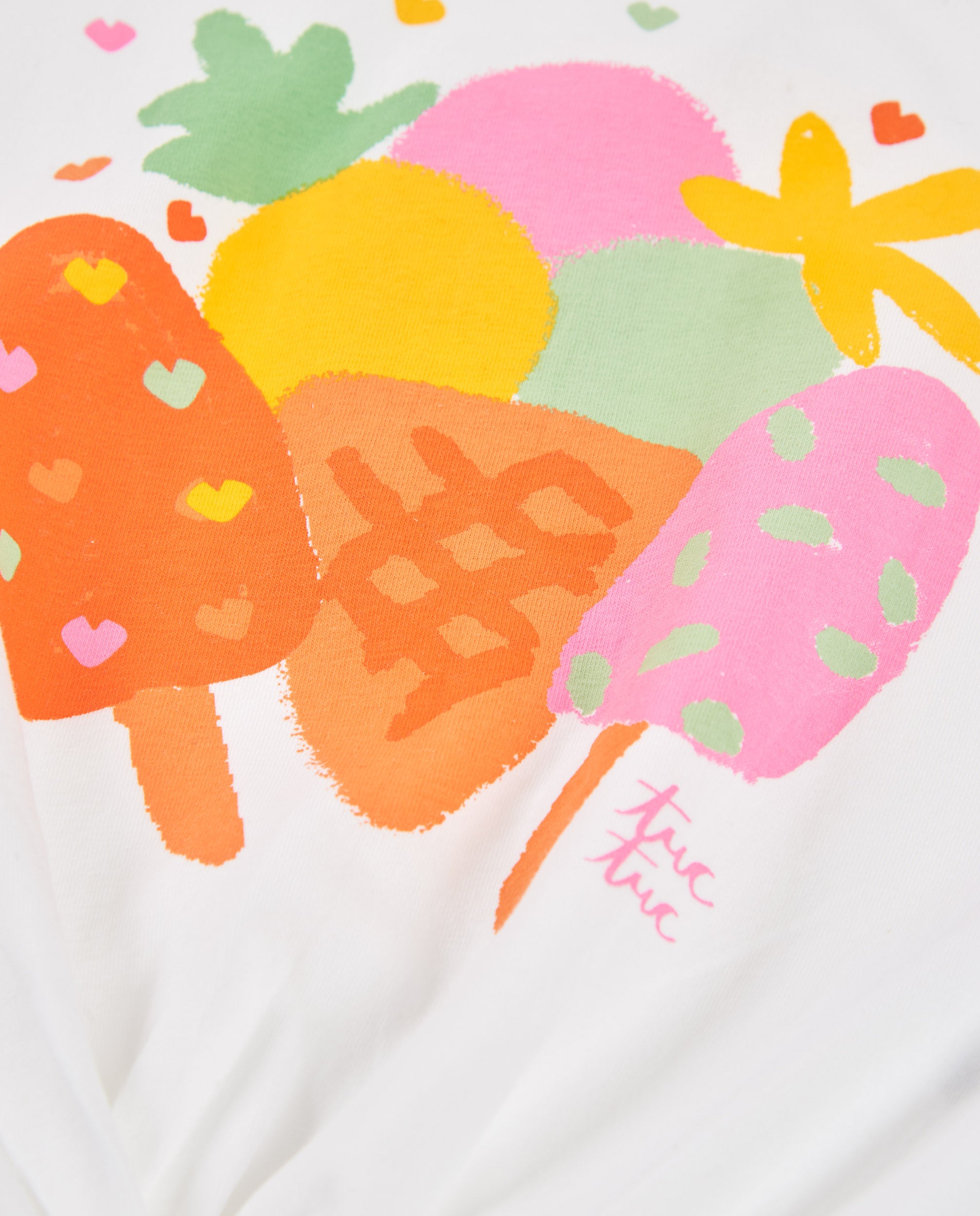 TucTuc Magliette t-shirt bambina bianca nodo gelati