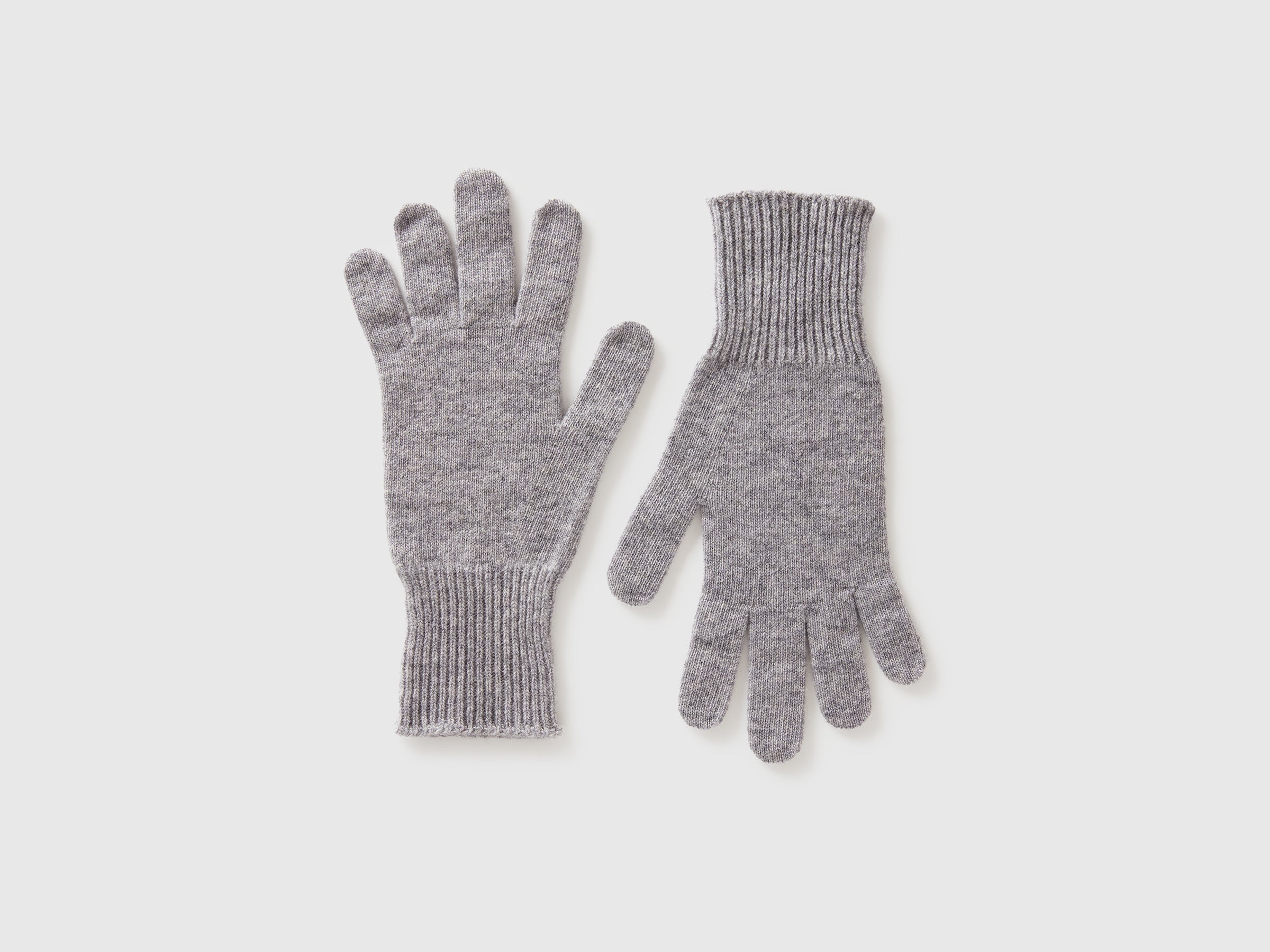 United Colors of Benetton Guanti Lana Merino Grigio Taglia Unica