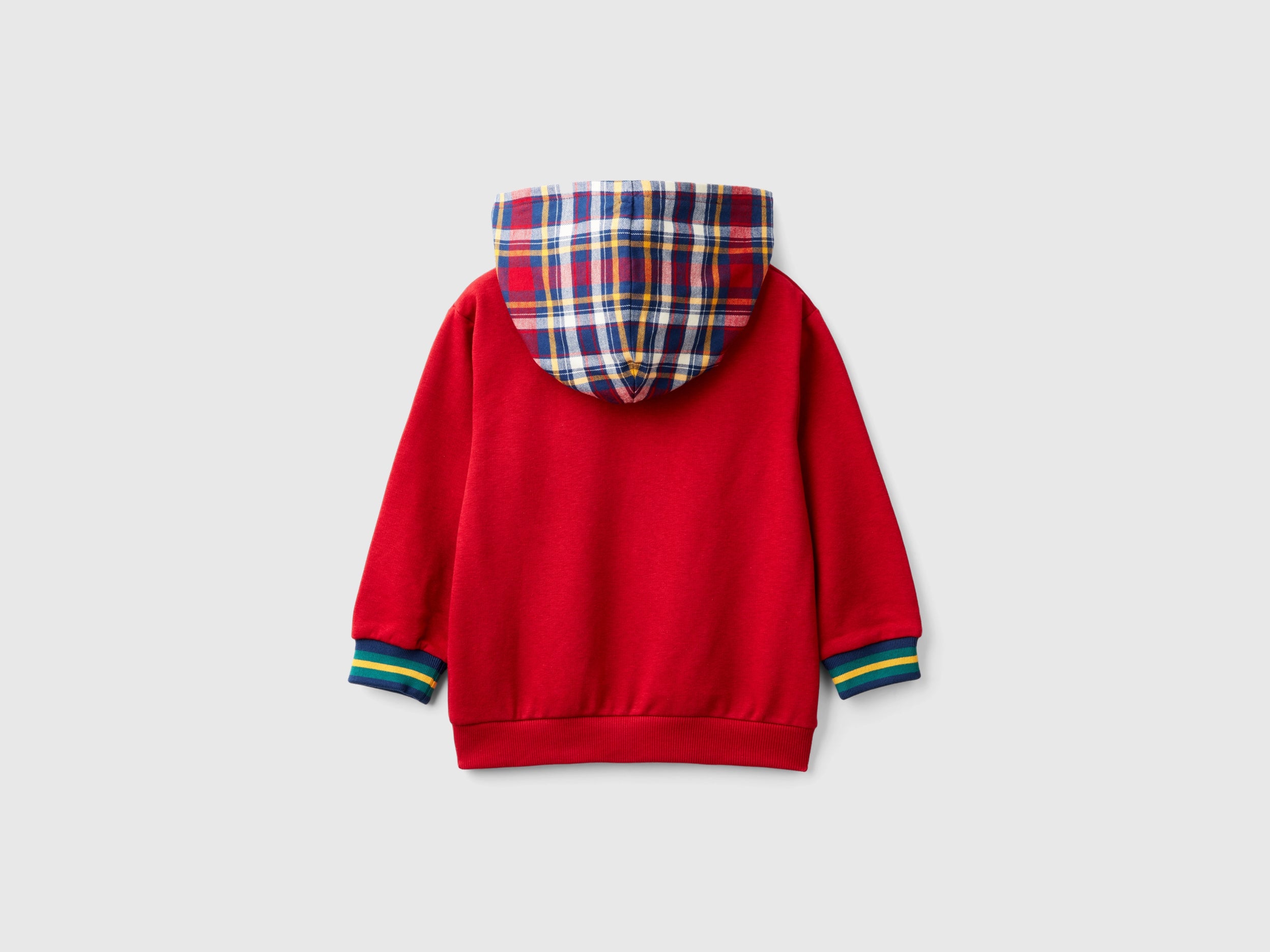 United Colors of Benetton felpa tartan cotone cappuccio