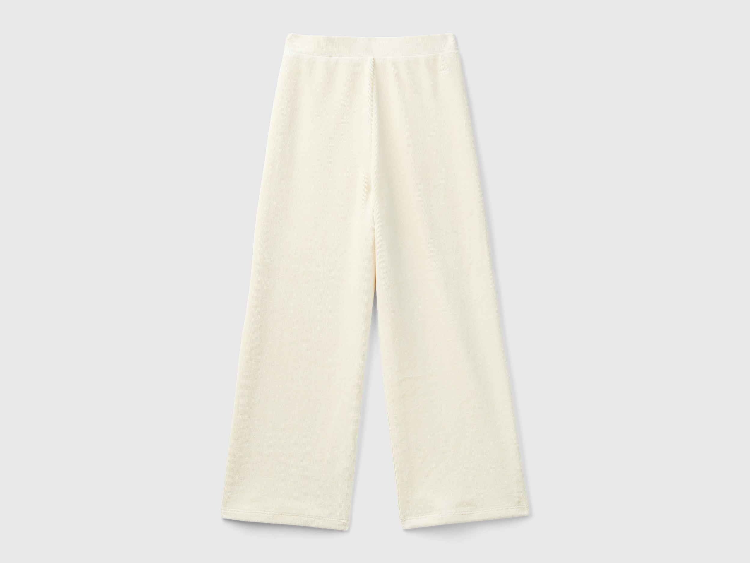 Benetton Pantaloni Ciniglia Gamba Larga Cotone M