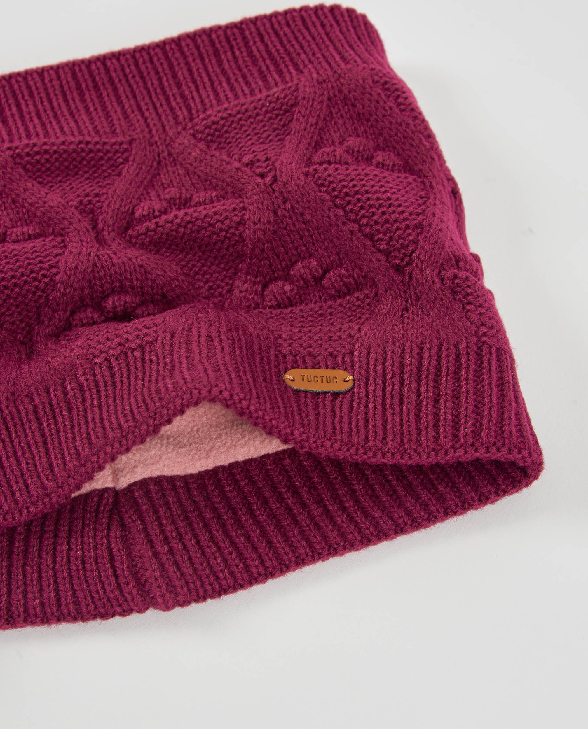 TucTuc Set Bambina Berretto Scaldacollo Bordeaux Maglia