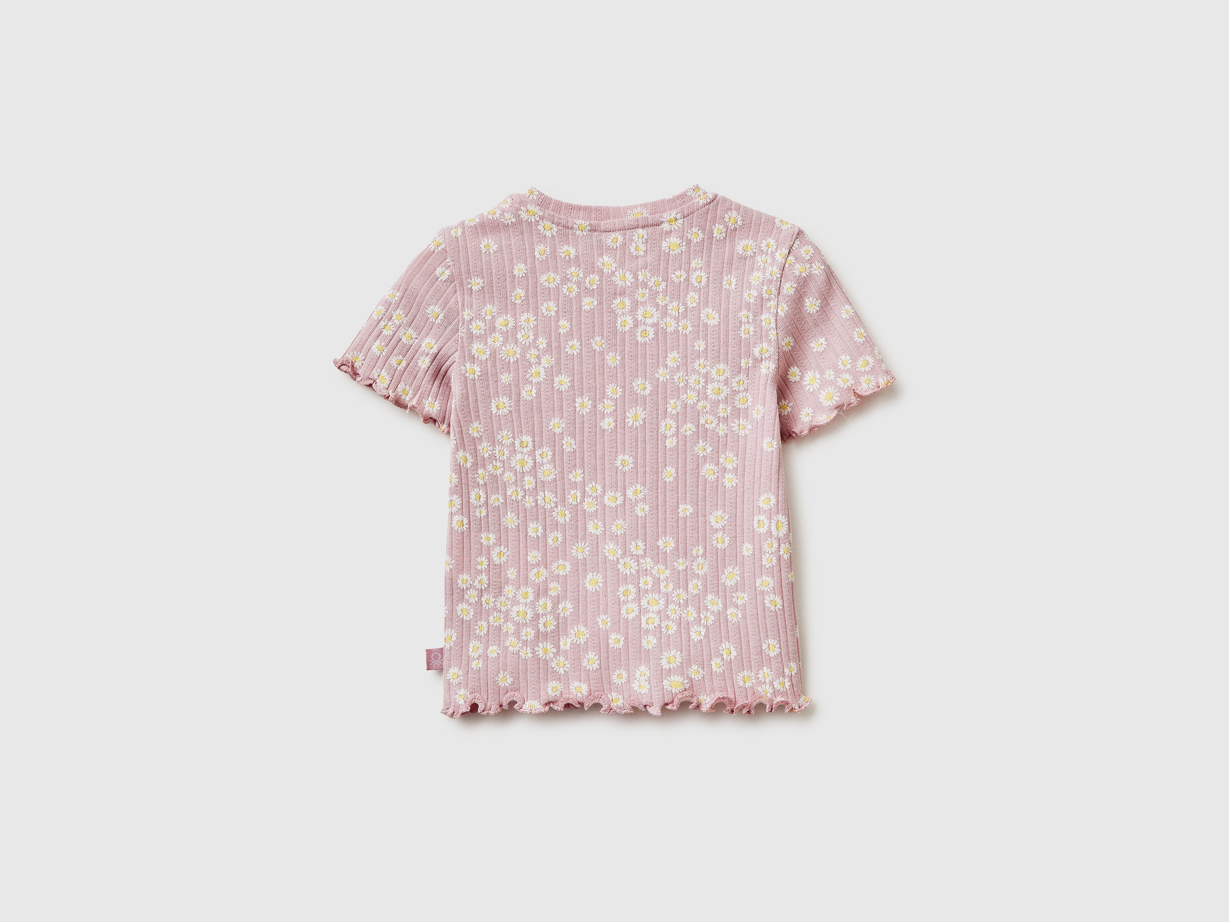 United Colors of Benetton T-shirt Bimba Cotone a Coste Fantasia