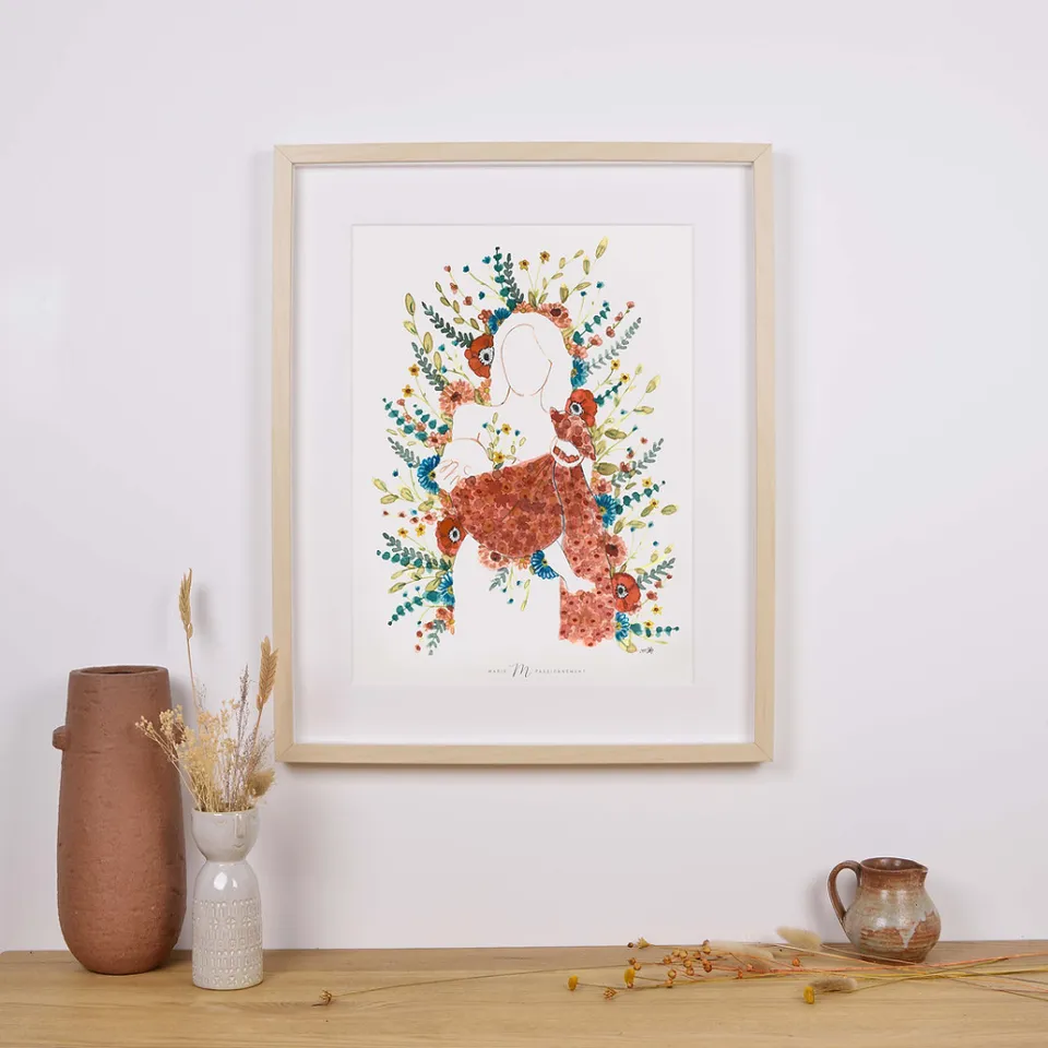 Petite Citrouille affiche poster mamma portage A4 acquerello