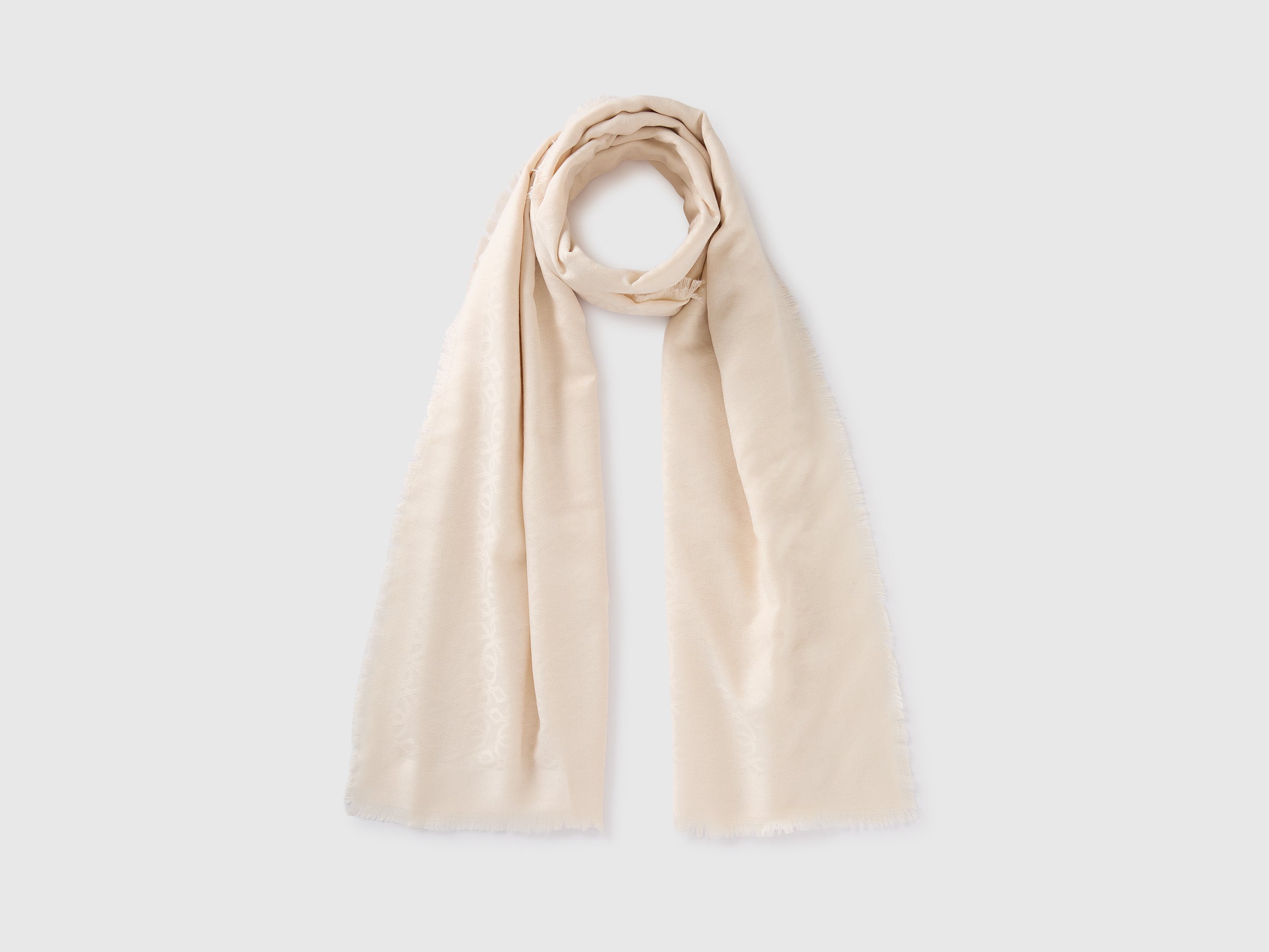 United Colors of Benetton sciarpa jacquard frange calda