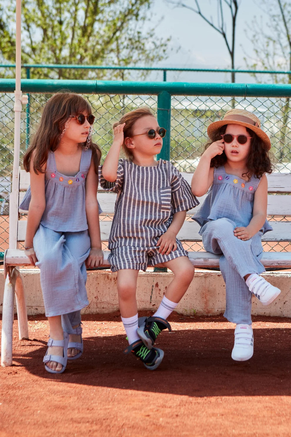 Kocarcia Miela Kids Blu completo mussola 2-3 anni cotone