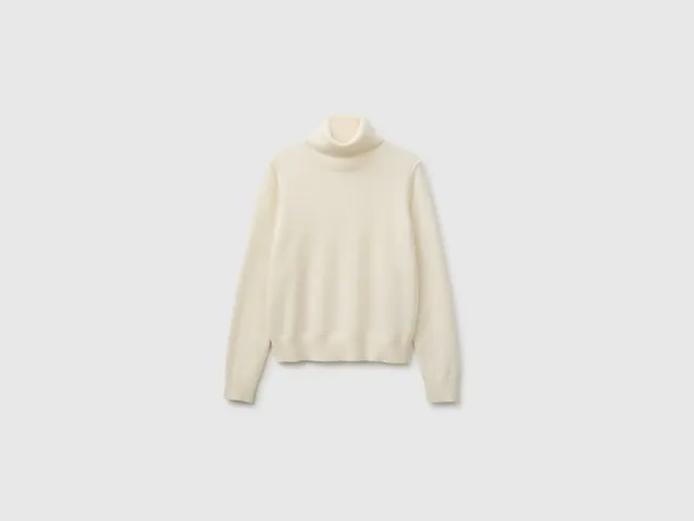 Benetton Dolcevita cashmere crema collo alto