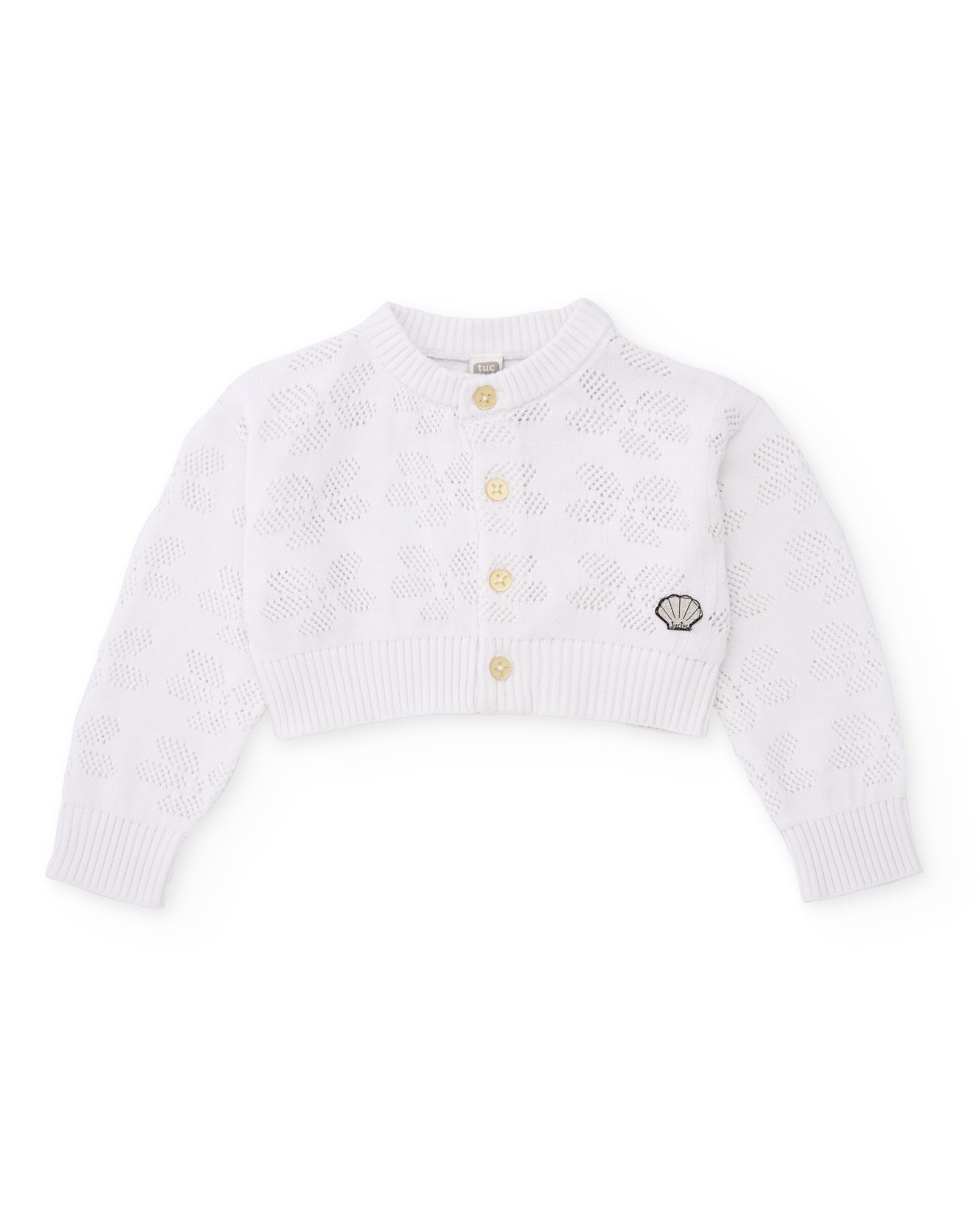 TucTuc Maglioni giacca bambina tricot bianco traforata