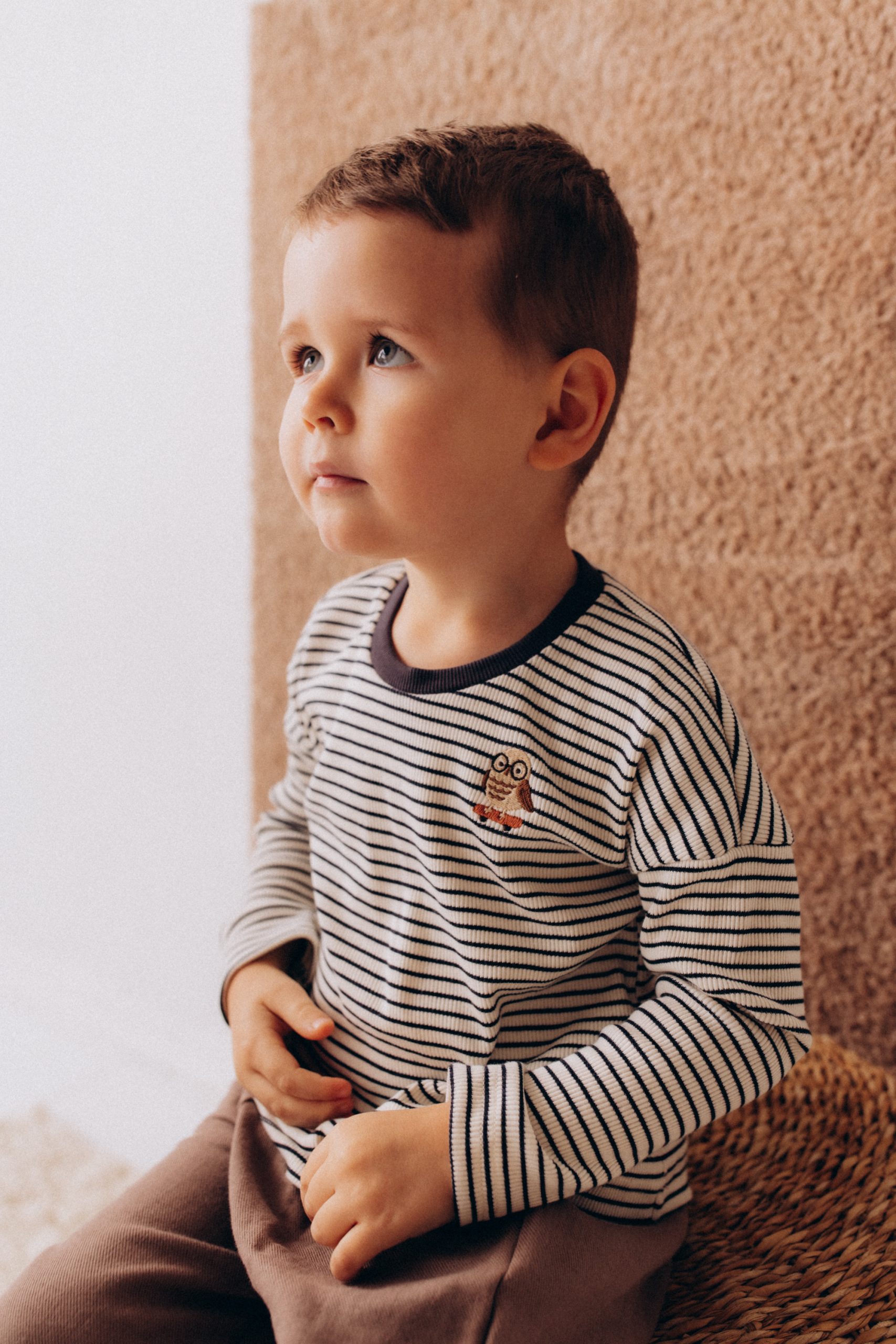 Woolly Organic Embroidered Shirt maglia bimbo cotone organico