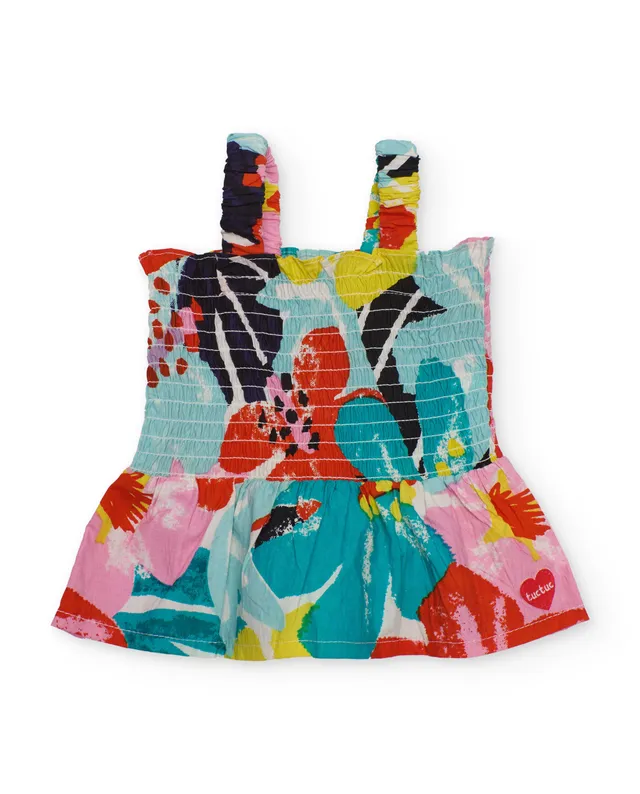 TucTuc Magliette Top Bambina Multicolore Floreale Smock