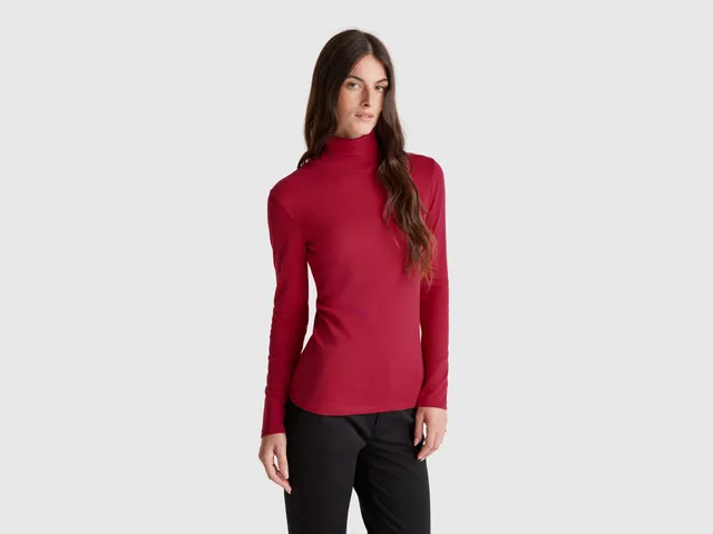 United Colors of Benetton t-shirt collo alto maglietta M cotone